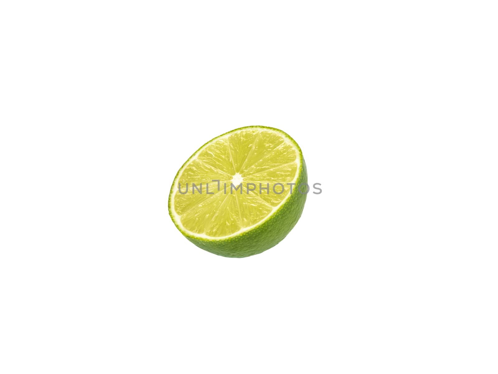 Lime cut in half isolated on white background