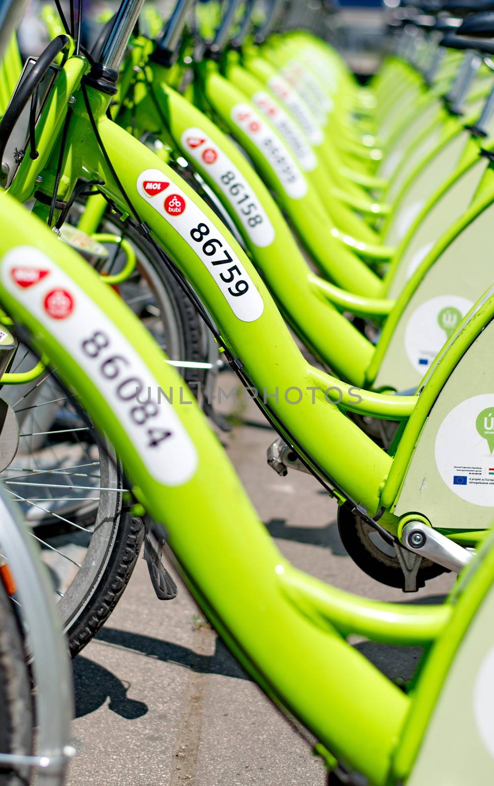 BUDAPEST, HUNGARY - JUNE 01 2014:New Budapest bike hire called " by anderm