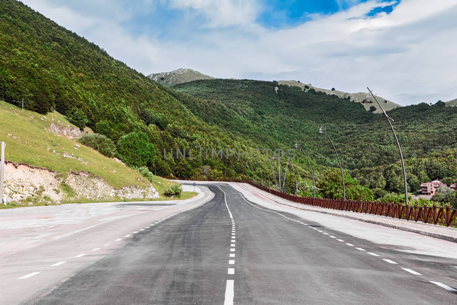 landscape of a road in mountain