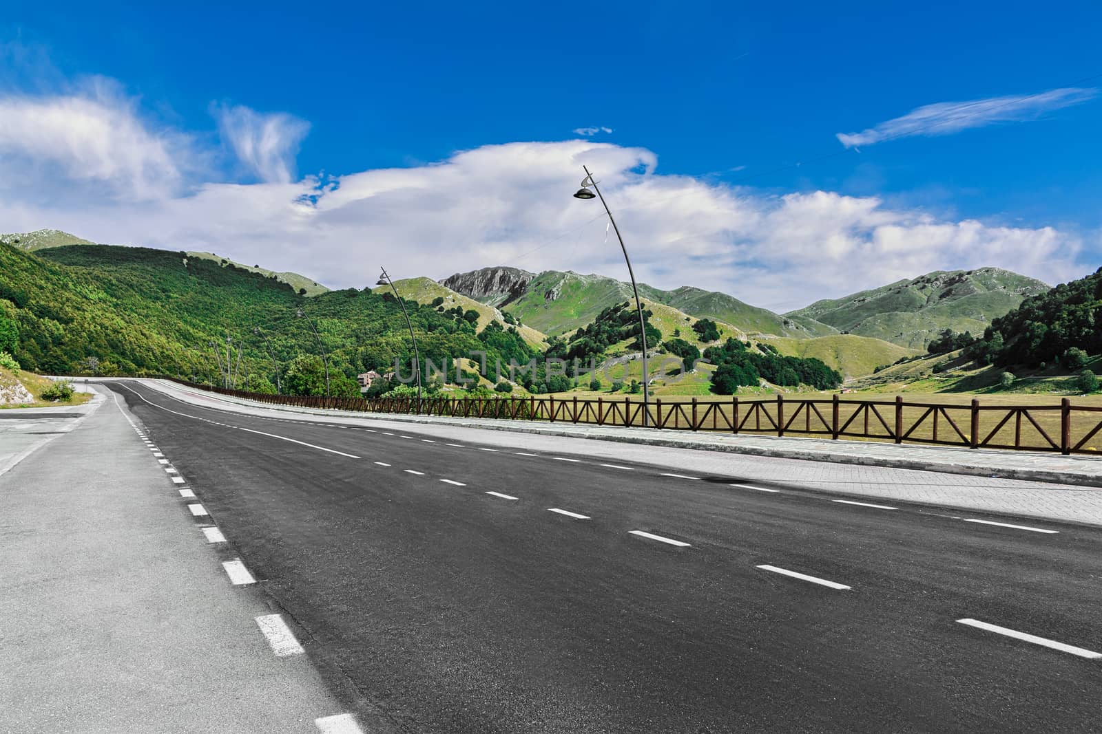 perspective of road in mountain