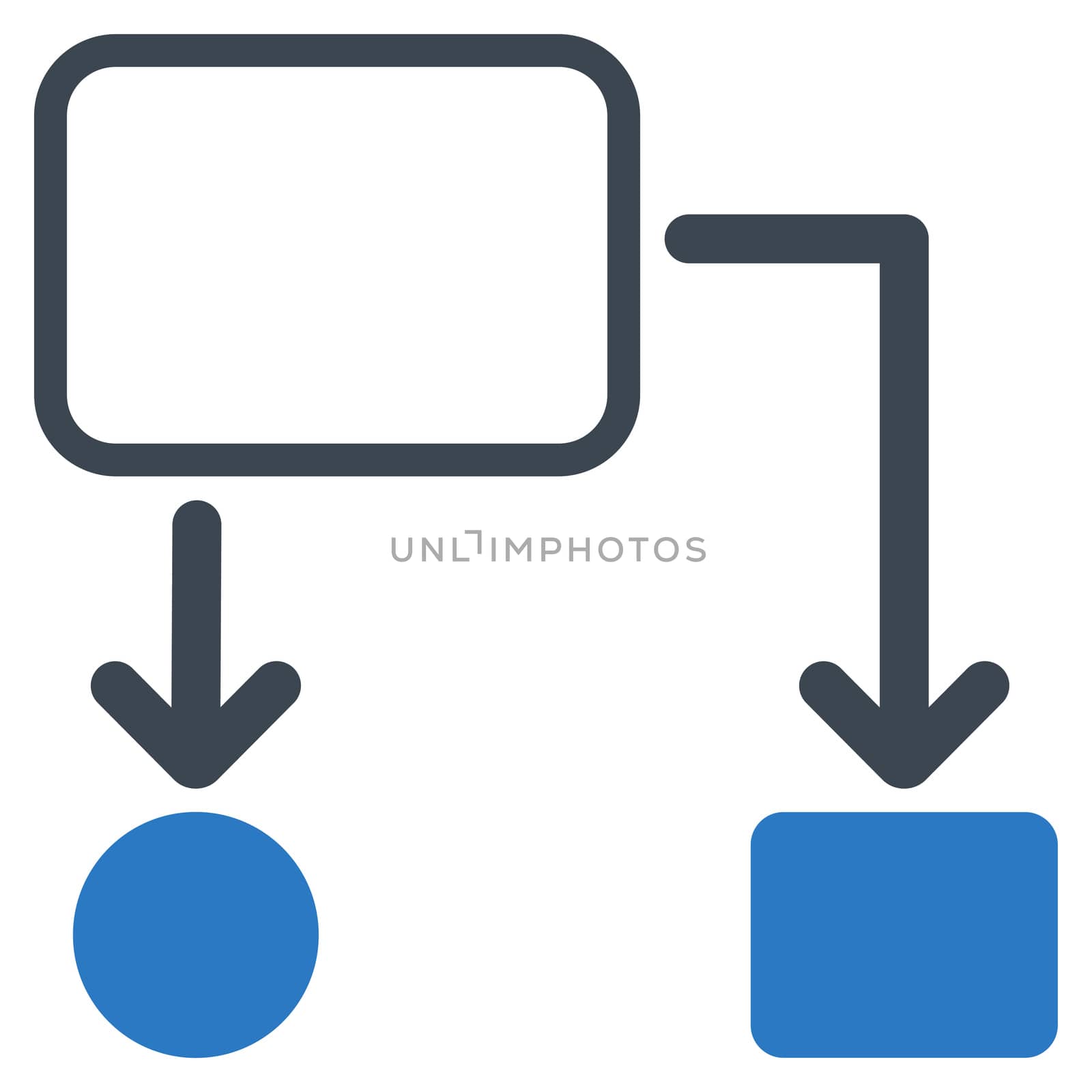 Scheme icon from Commerce Set. Glyph style: bicolor flat symbol, smooth blue colors, rounded angles, white background.