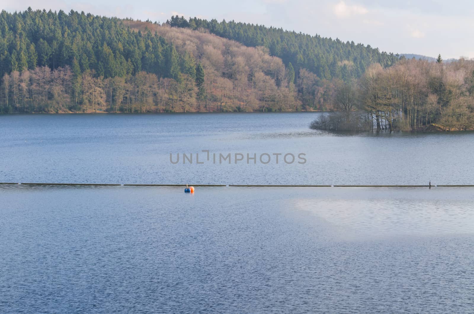 Dam reservoir, concrete dam, by JFsPic