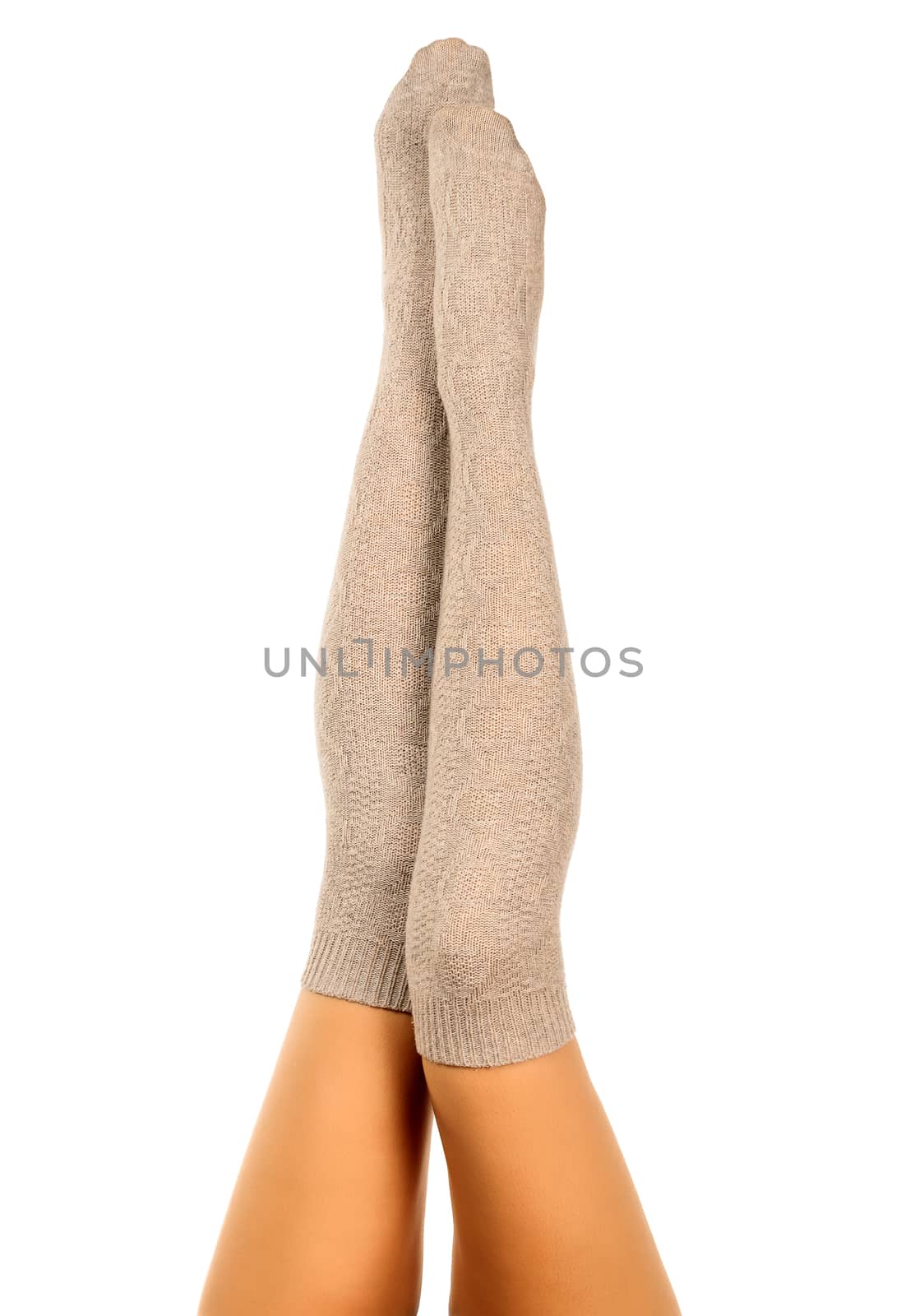 Long female legs in knitted socks by Nobilior