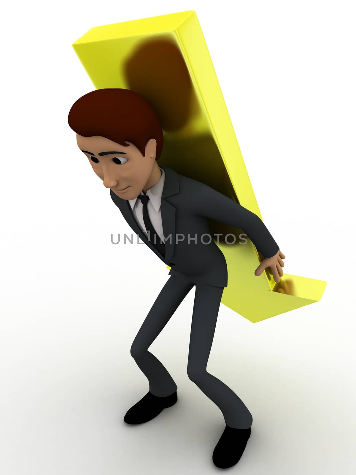 3d man choose from three different path and on arrow concept on white background,side angle view