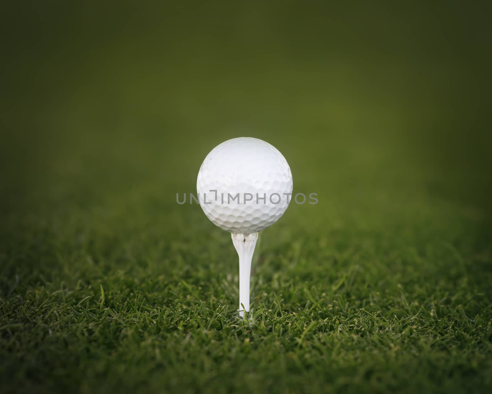 Golf ball on tee ready to be shot by Paulmatthewphoto