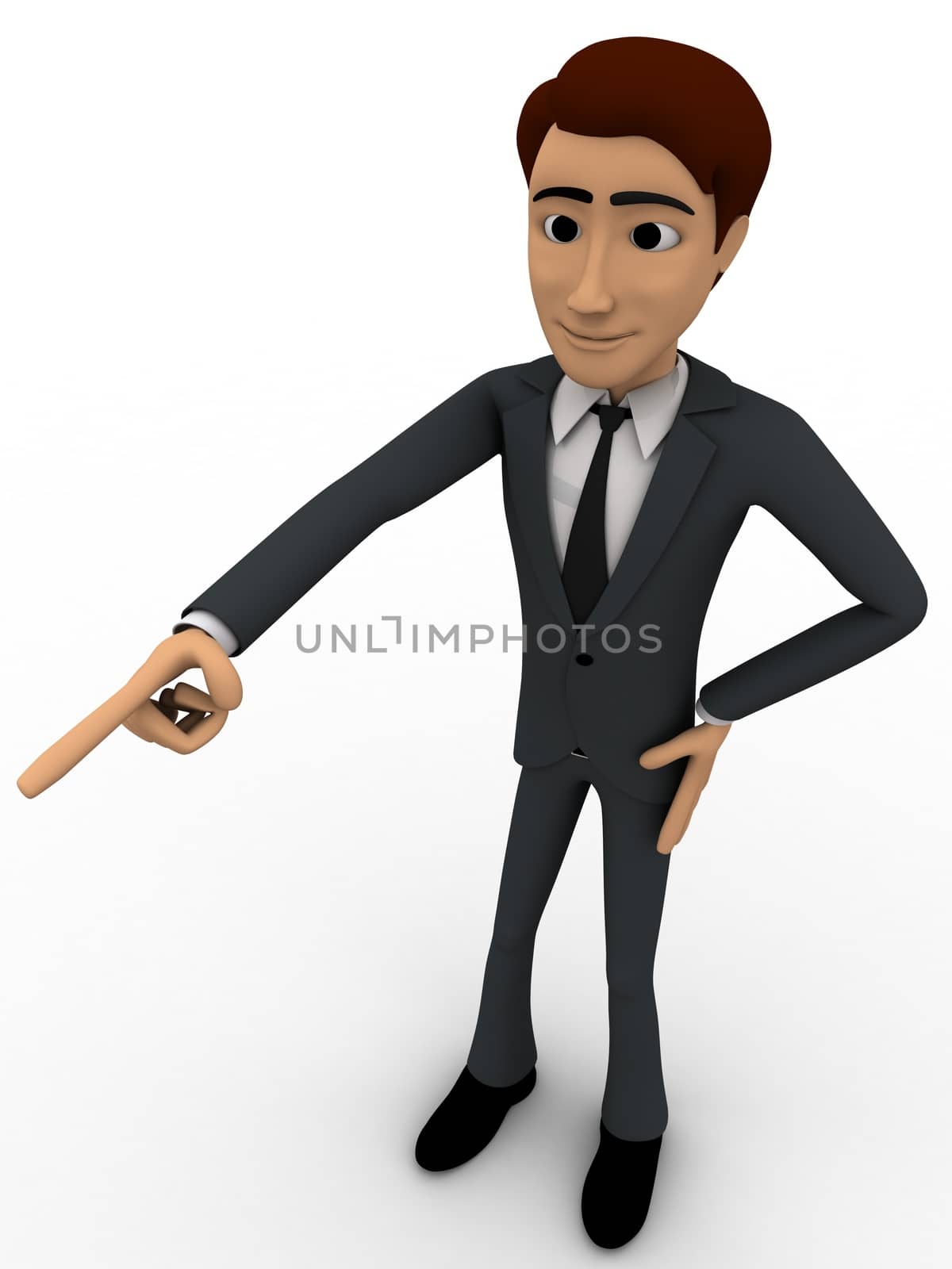 3d man pointing in front direction concept by touchmenithin@gmail.com