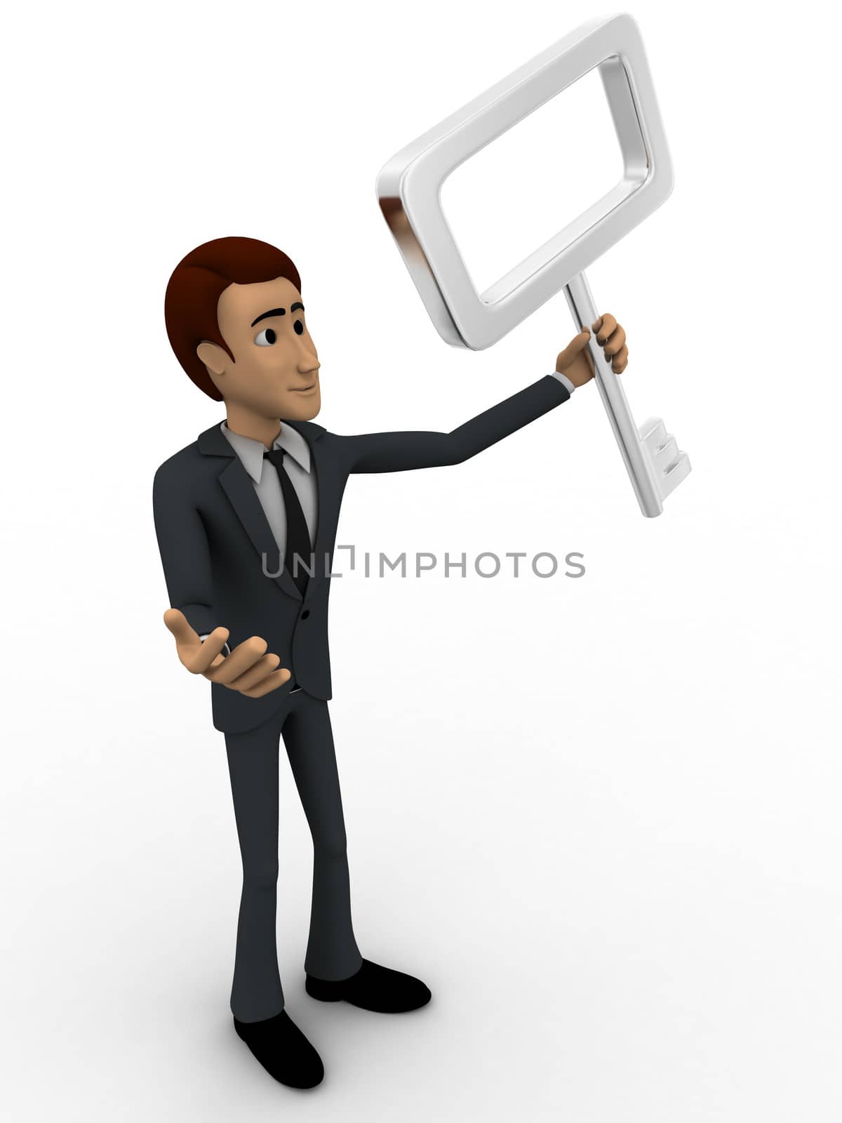 3d man holding old generation key concept by touchmenithin@gmail.com