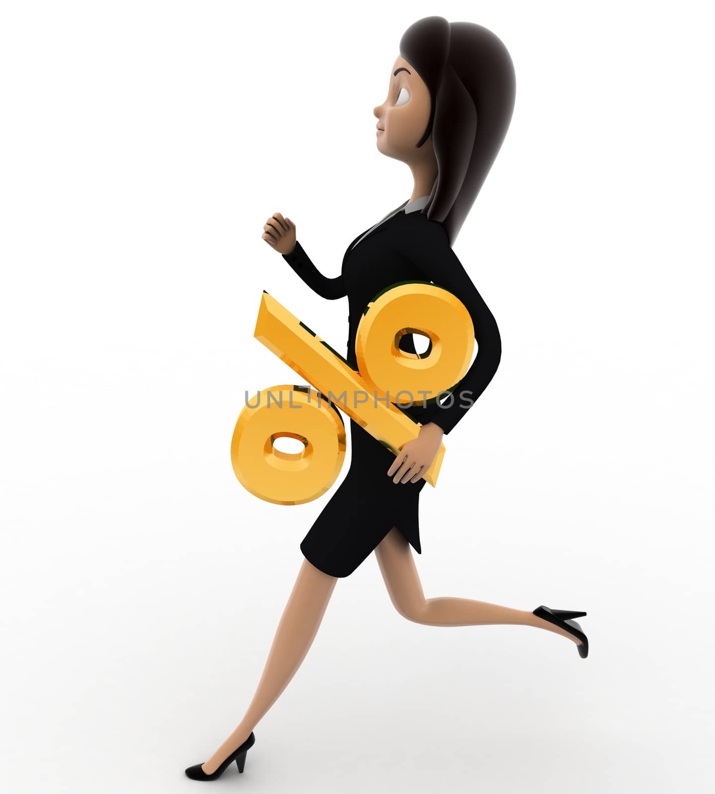 3d woman running with question mark concept by touchmenithin@gmail.com