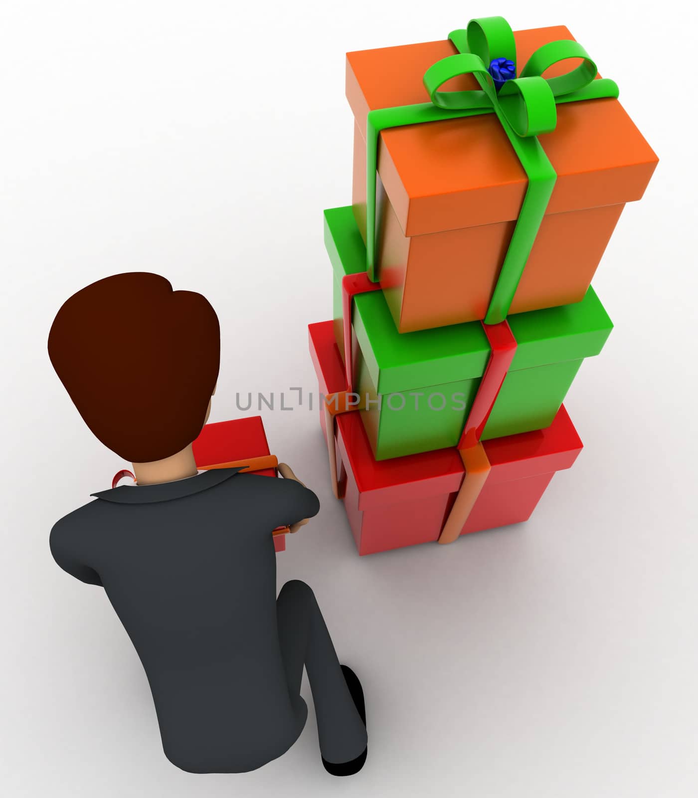 3d man with gift boxes concept by touchmenithin@gmail.com