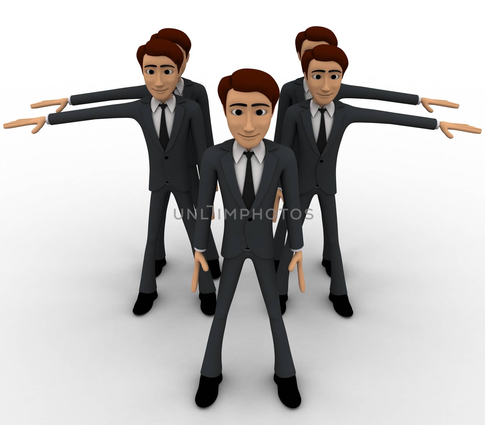 3d men n line doing exercise concept by touchmenithin@gmail.com