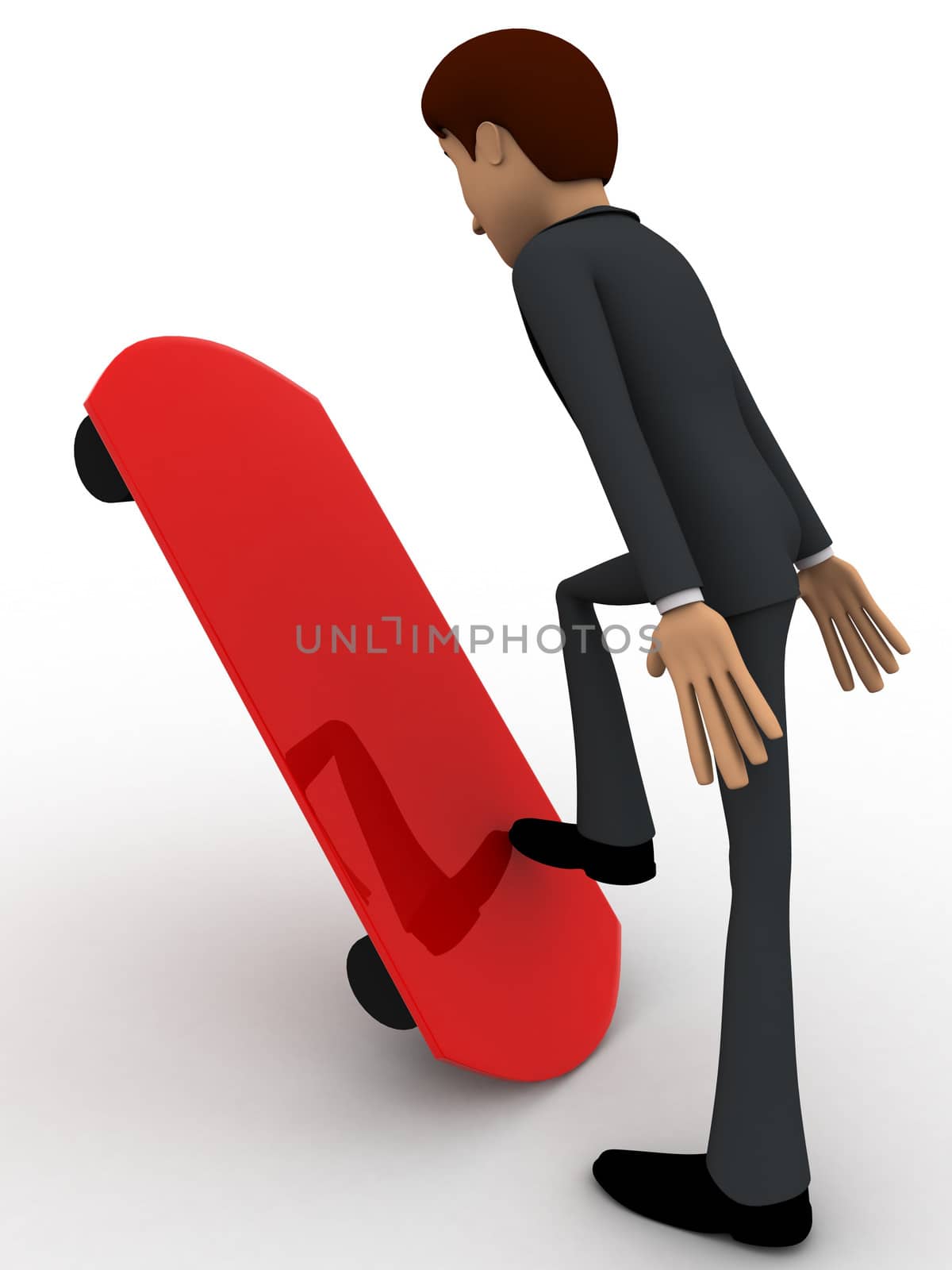 3d man with red skateboard concept by touchmenithin@gmail.com