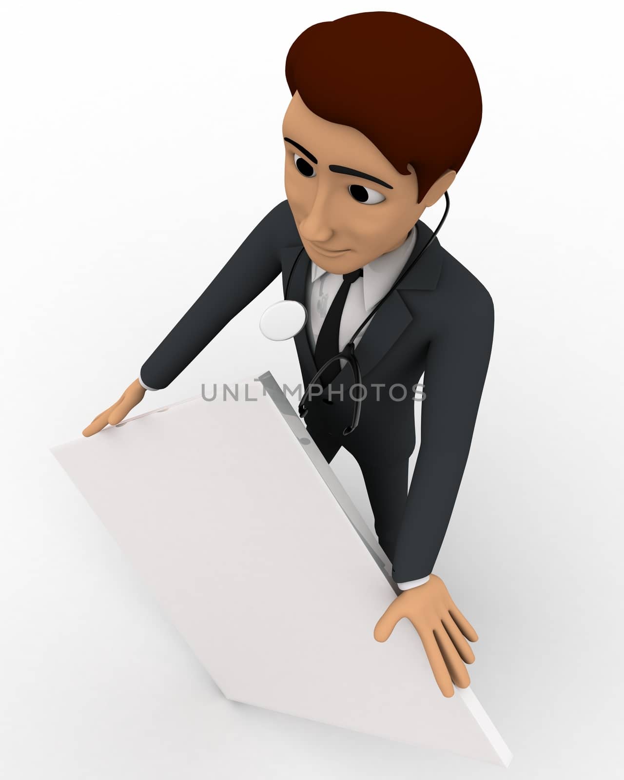 3d man with blank board concept by touchmenithin@gmail.com