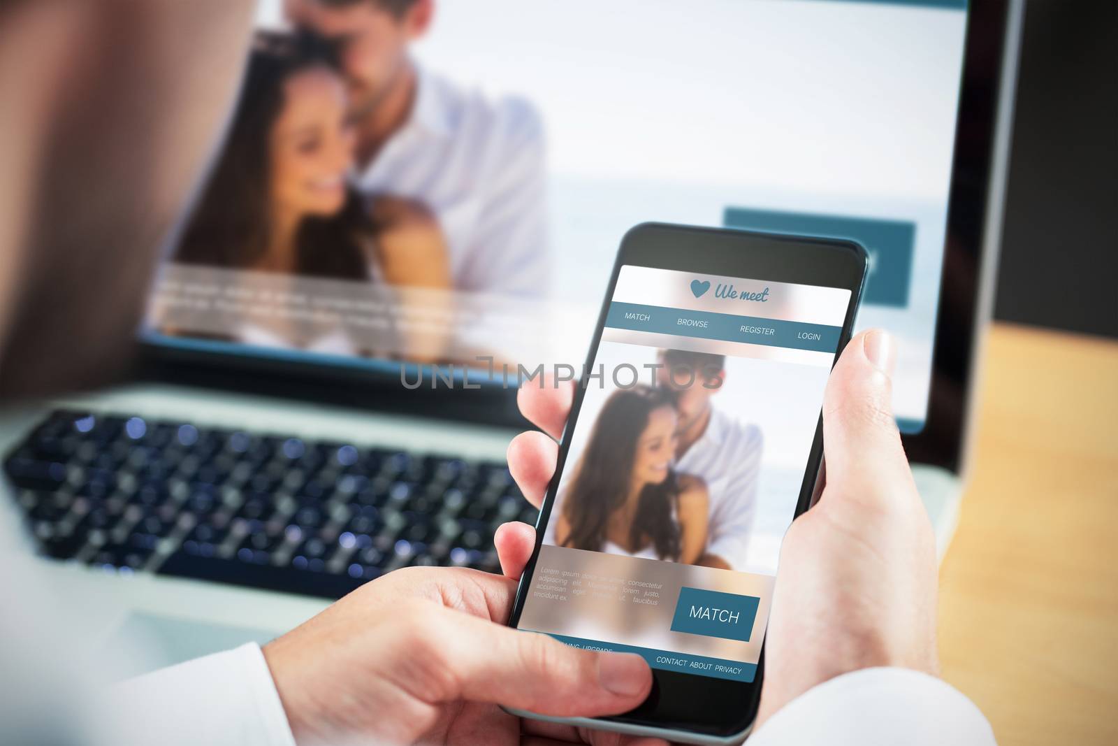 Composite image of businessman using smartphone by Wavebreakmedia