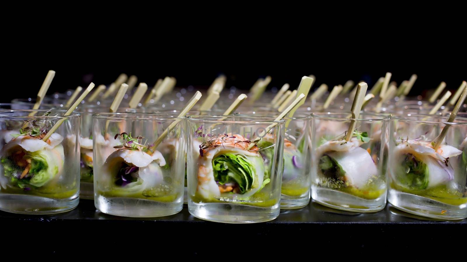Finger Food in small glass with stick