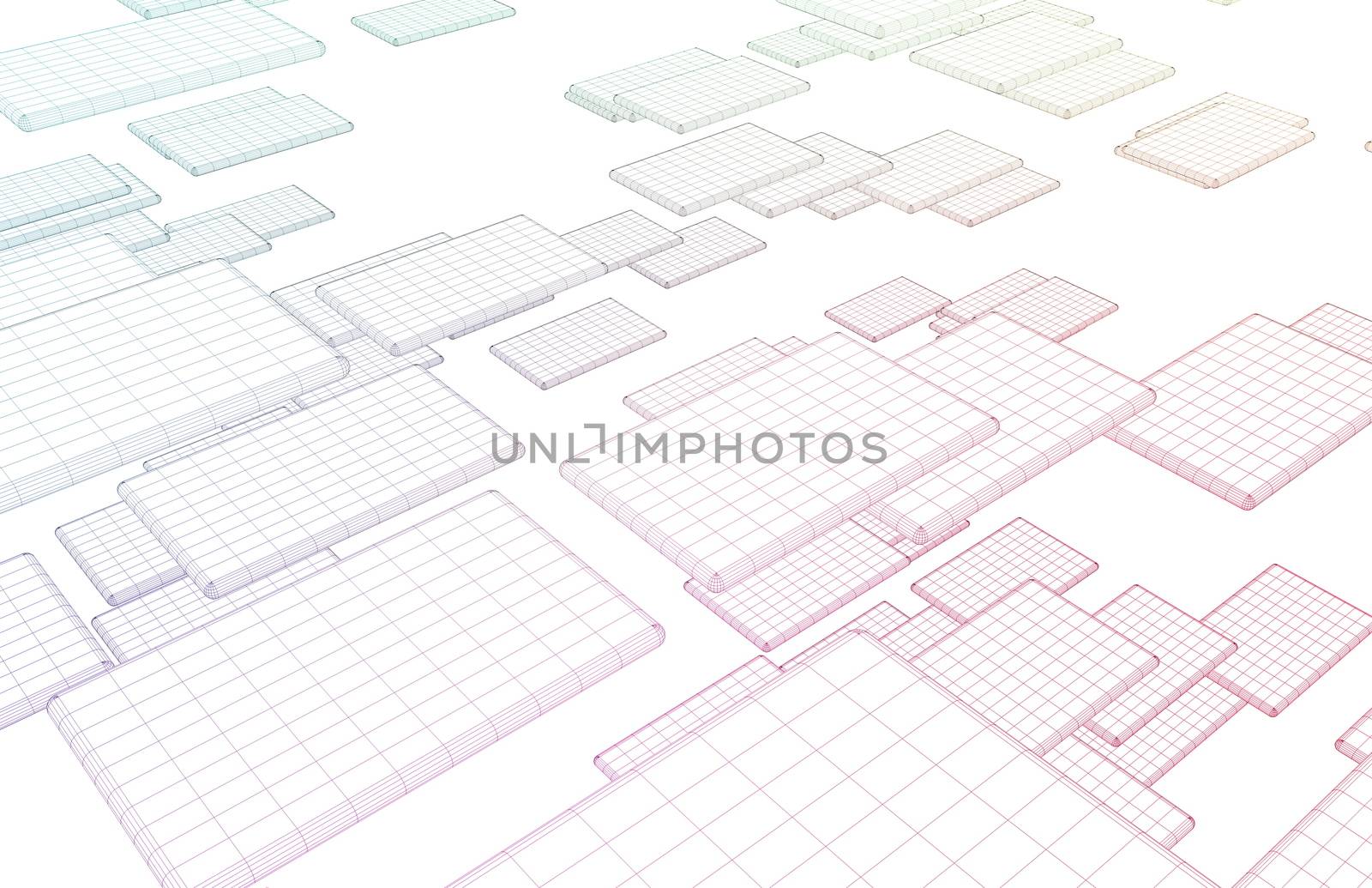 Futuristic Digital Network with Data Communication Art