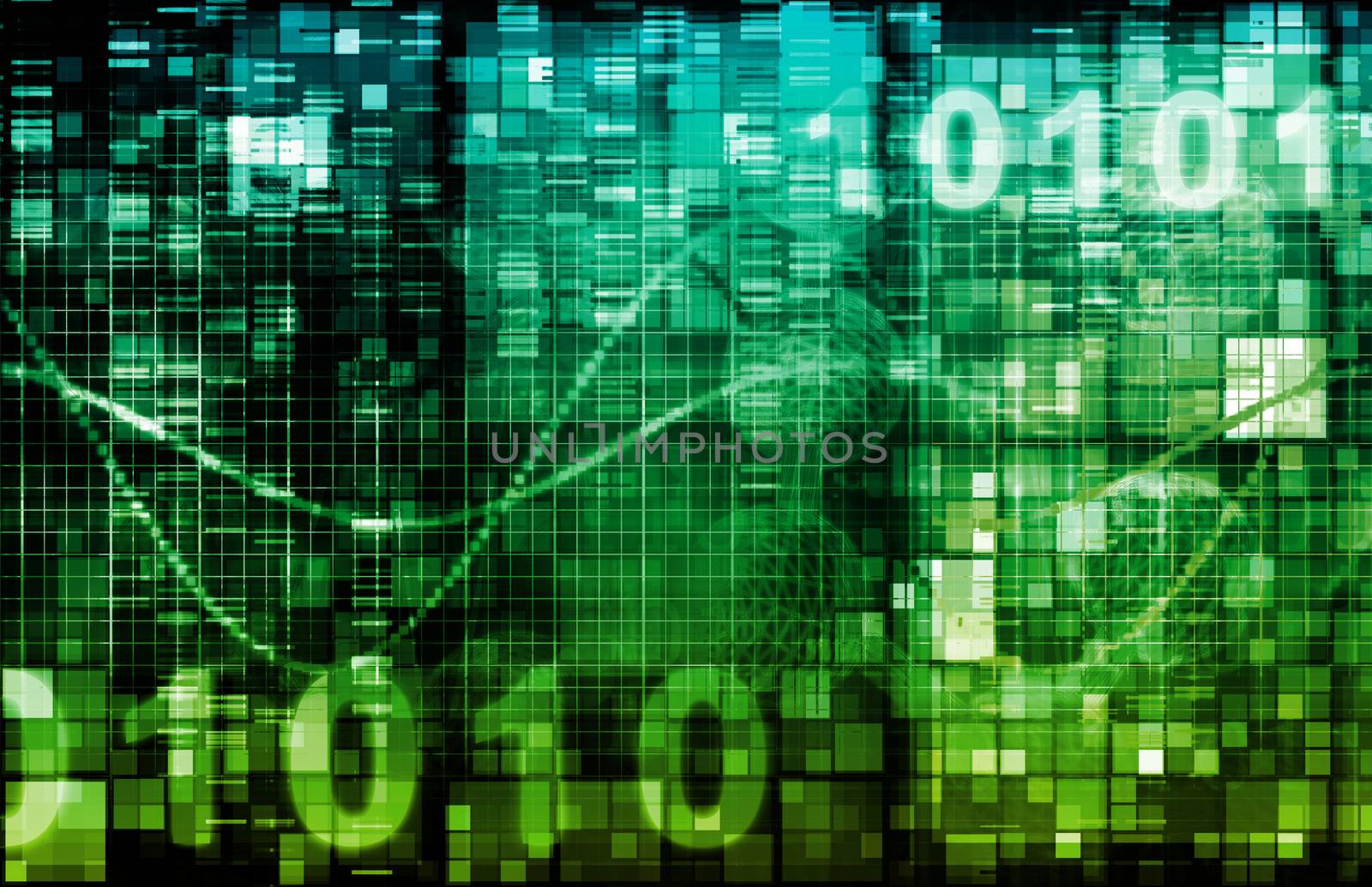 Computer Technology with Laptop and Digital Art
