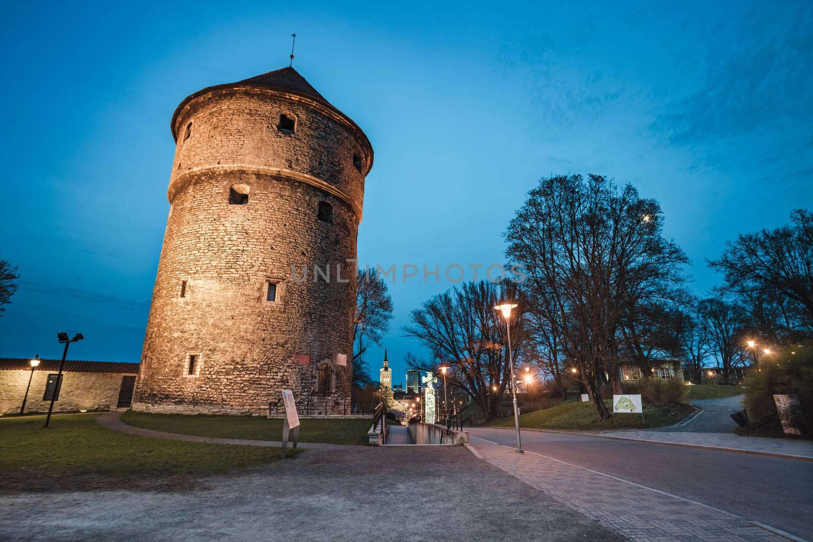 Tallinn Old Town Medieval towers - part of the city defensive wall, Estonia.