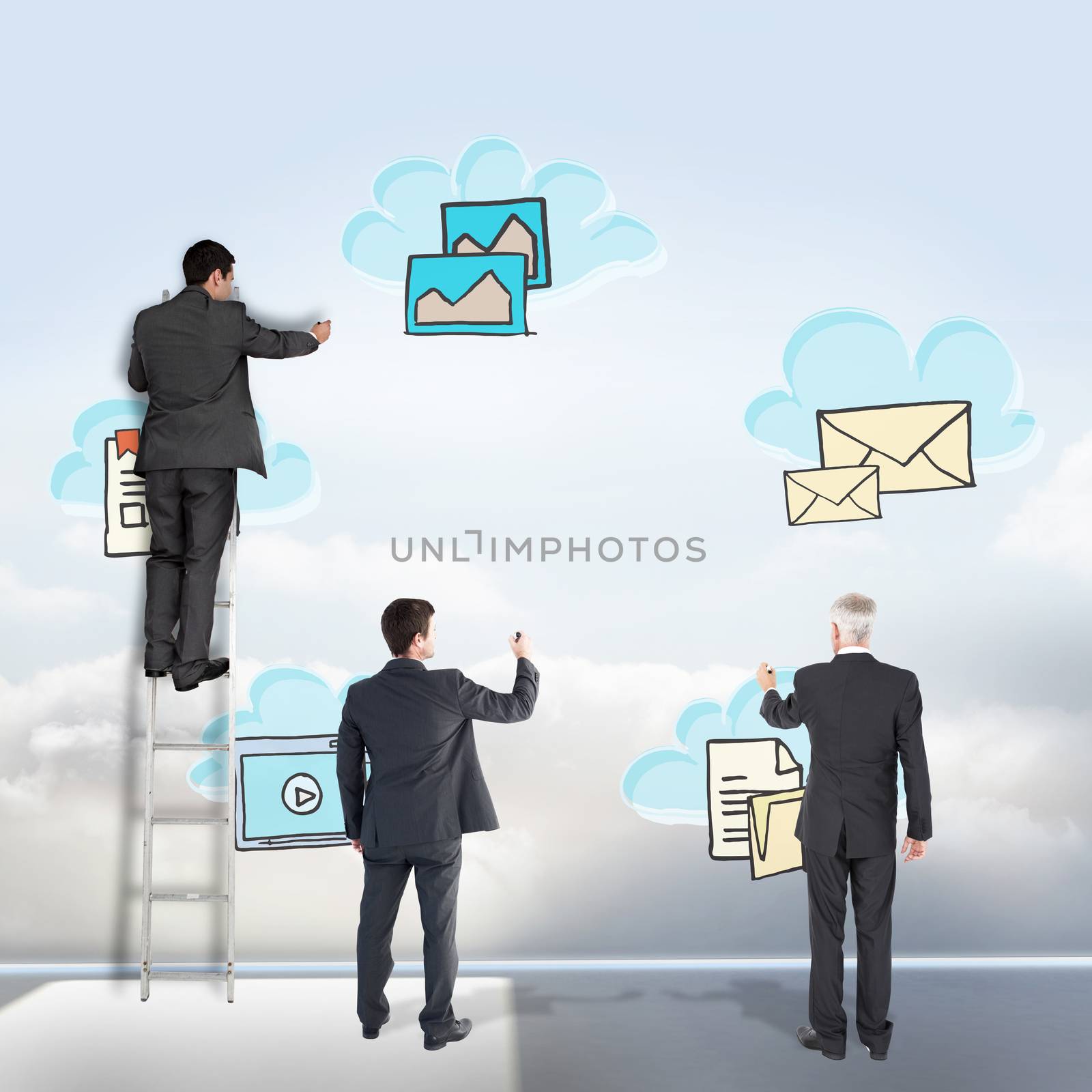 Composite image of business team writing by Wavebreakmedia