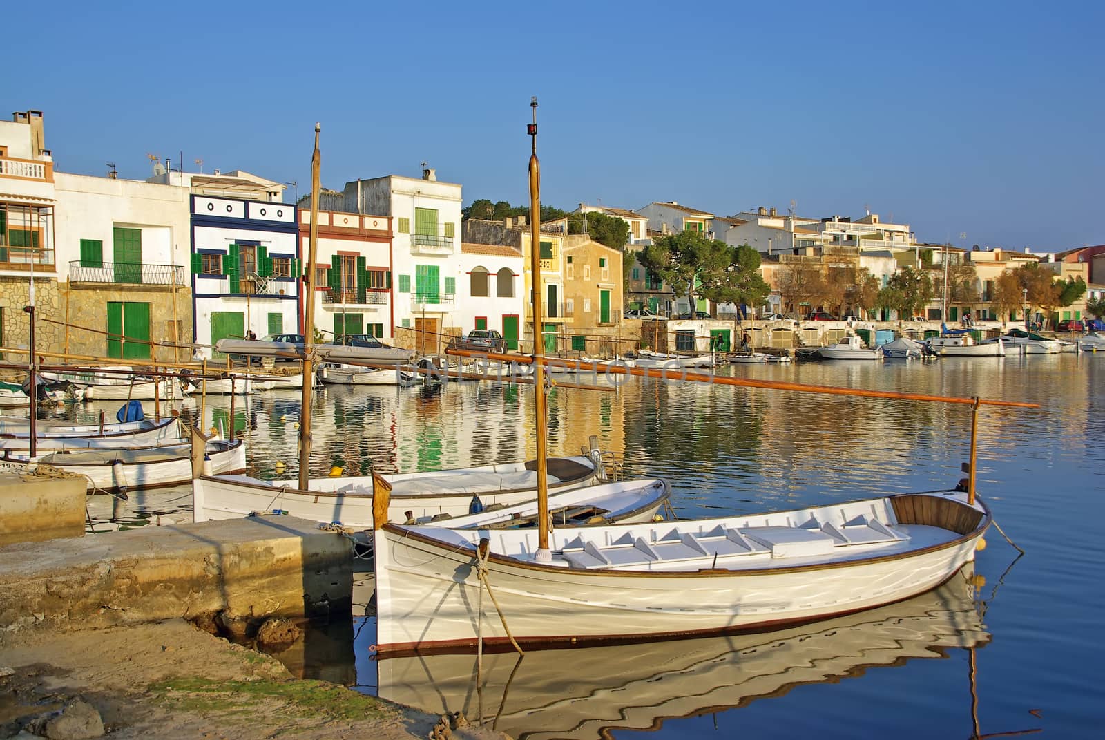 Picturesque fishermen village in Porto Colom (Majorca - Balearic Islands - Spain)