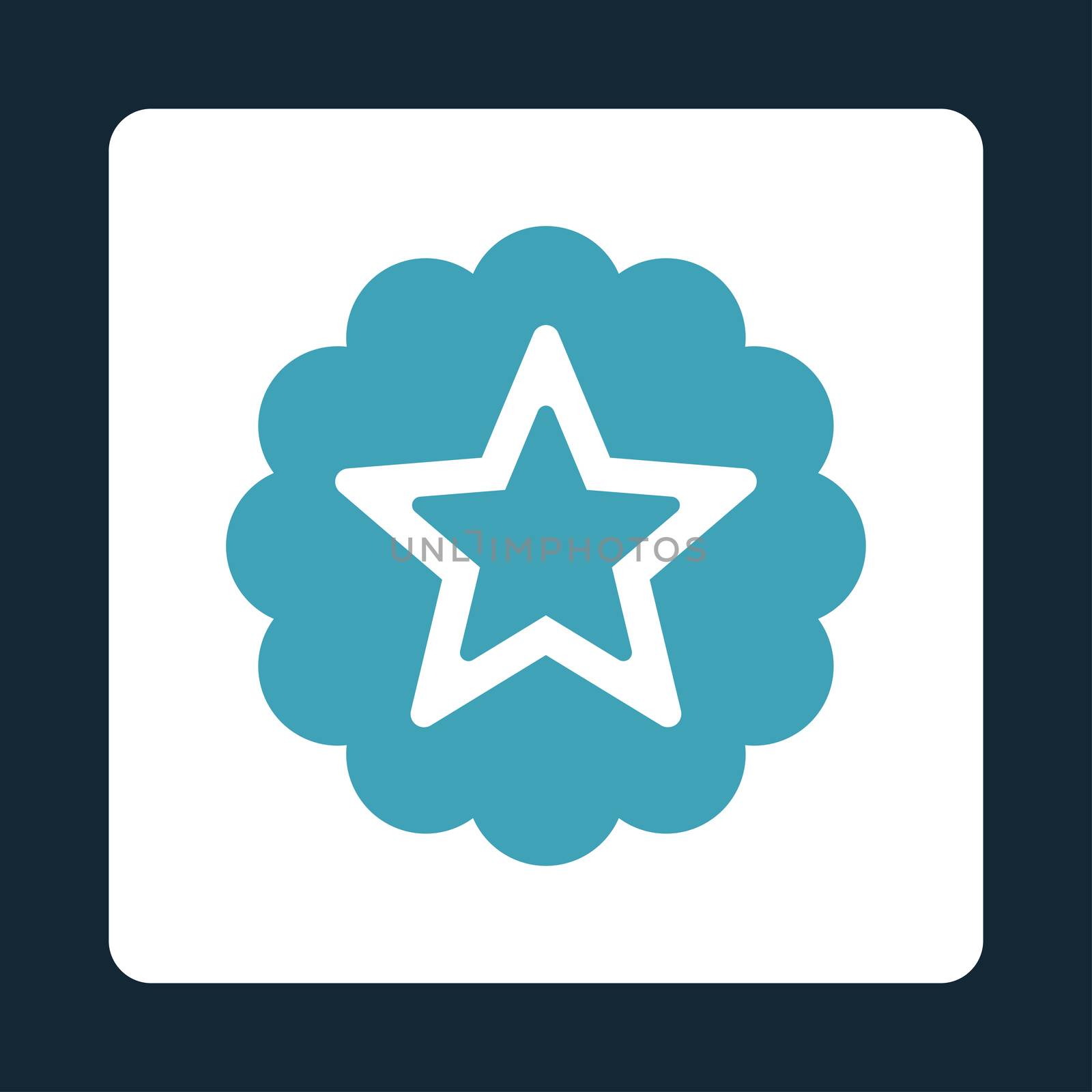 Premium icon from Award Buttons OverColor Set. Icon style is blue and white colors, flat rounded square button, dark blue background.