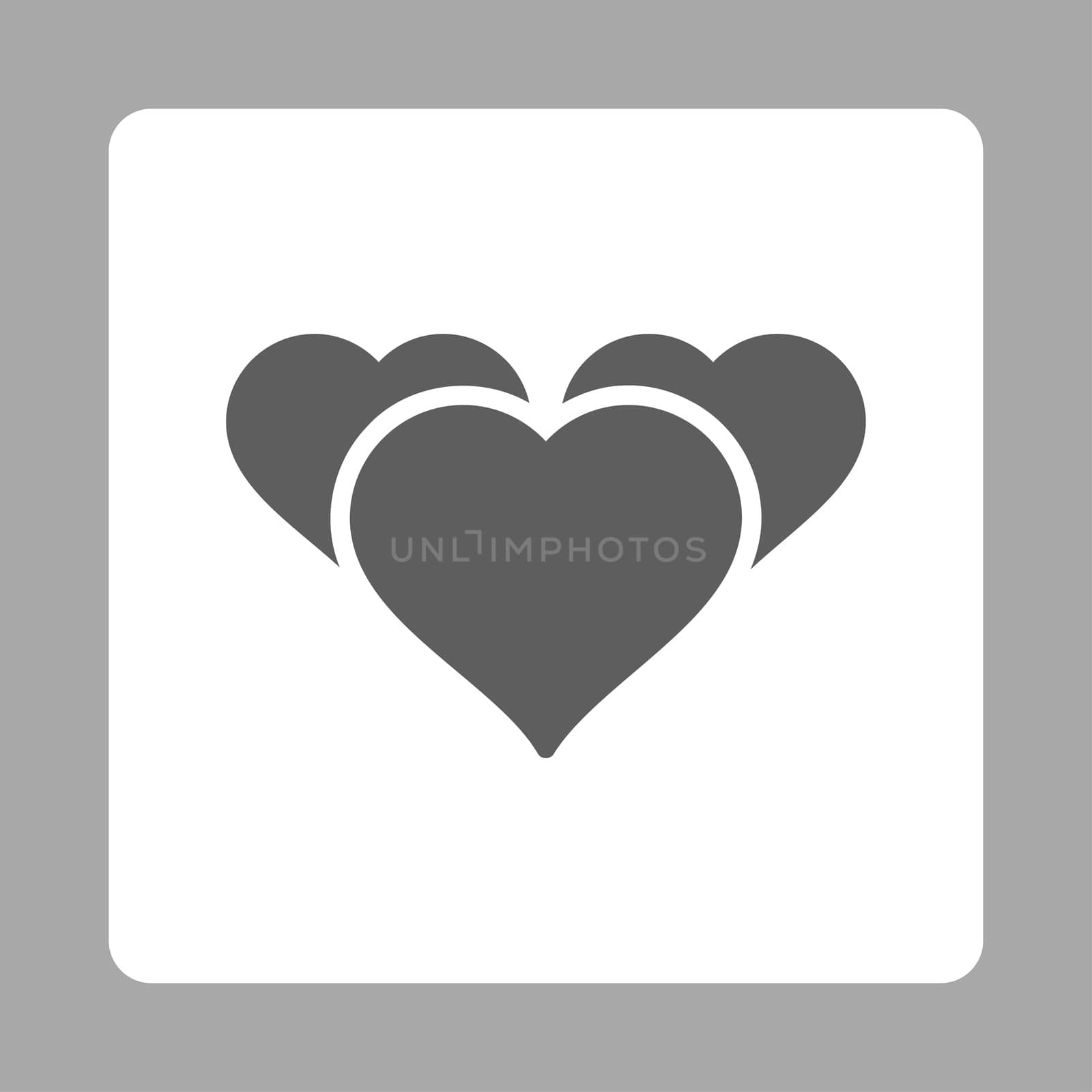 Favourites icon from Award Buttons OverColor Set. Icon style is dark gray and white colors, flat rounded square button, silver background.