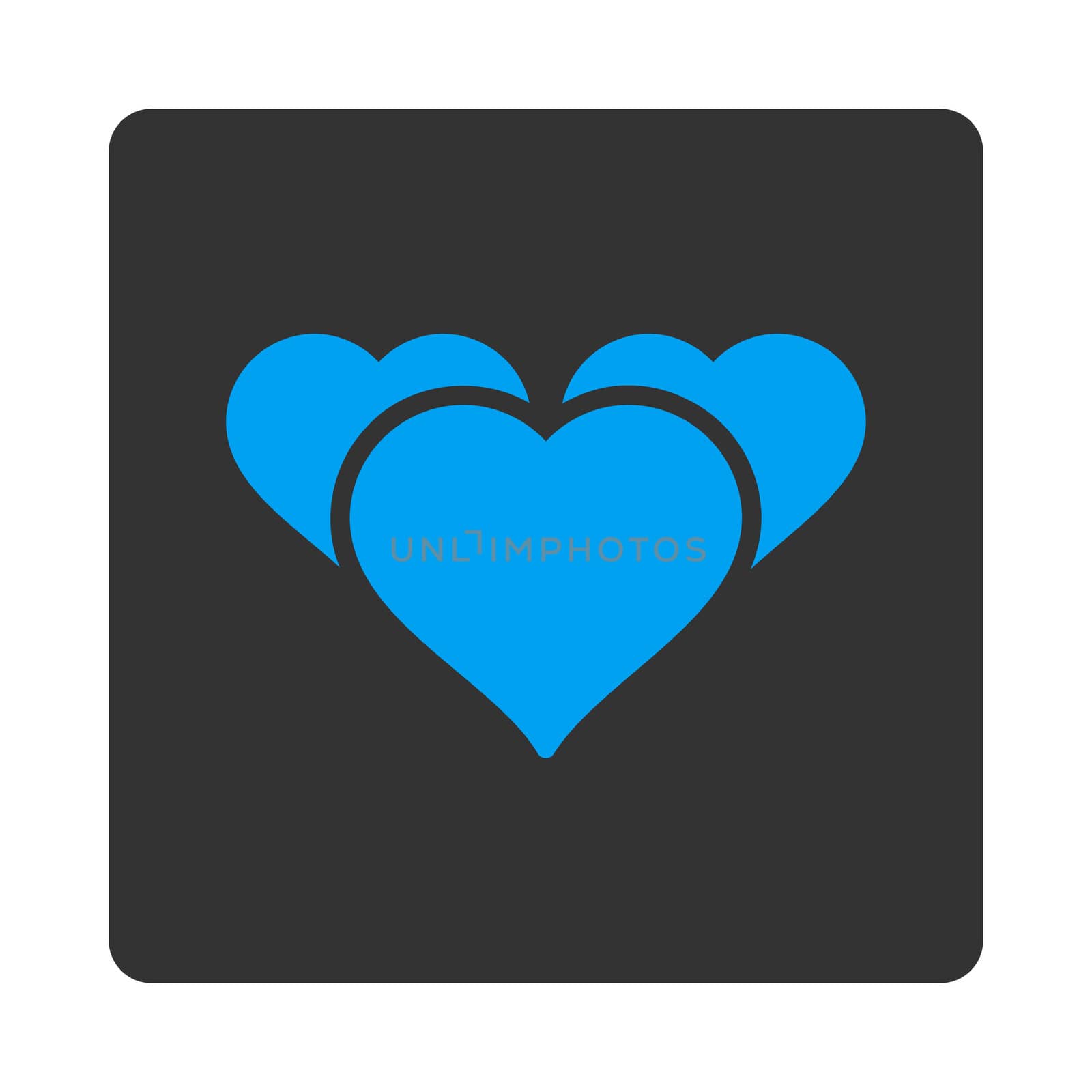 Favourites icon from Award Buttons OverColor Set. Icon style is blue and gray colors, flat rounded square button, white background.