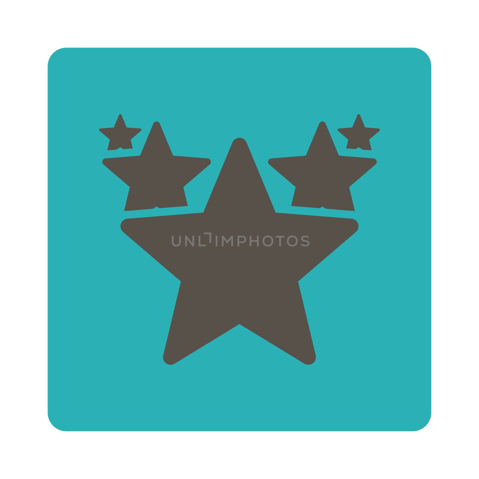 Hit parade icon from Award Buttons OverColor Set. Icon style is grey and cyan colors, flat rounded square button, white background.