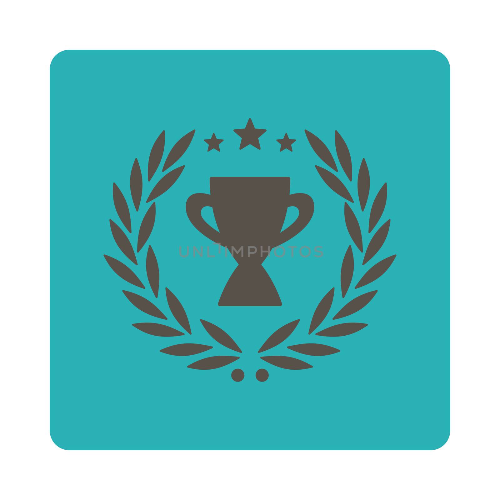 Glory icon from Award Buttons OverColor Set. Icon style is grey and cyan colors, flat rounded square button, white background.