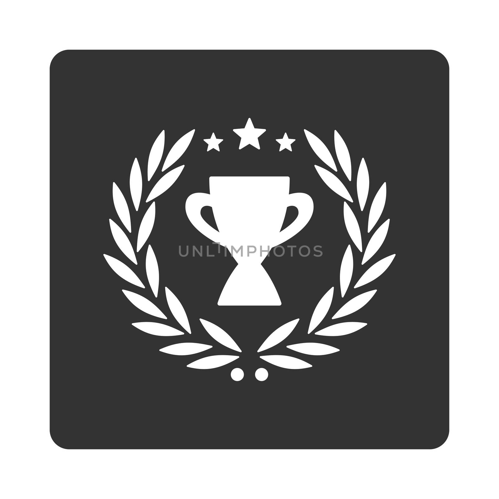 Glory icon from Award Buttons OverColor Set. Icon style is white and gray colors, flat rounded square button, white background.