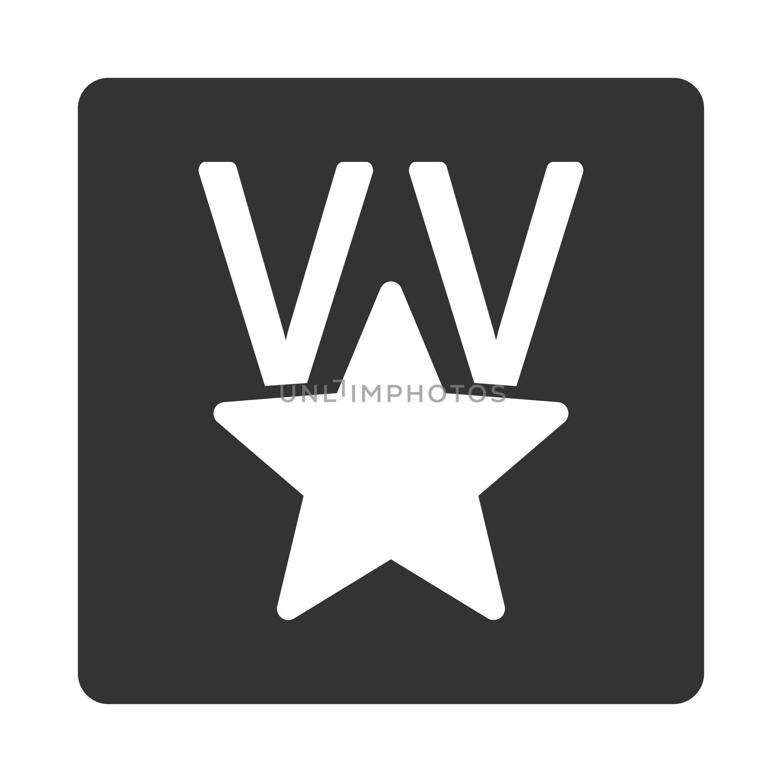 Victory icon from Award Buttons OverColor Set. Icon style is white and gray colors, flat rounded square button, white background.