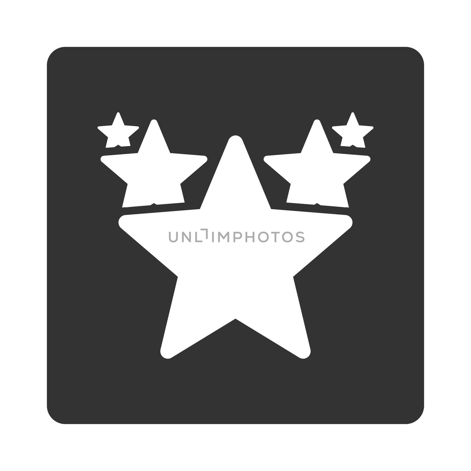Hit parade icon from Award Buttons OverColor Set. Icon style is white and gray colors, flat rounded square button, white background.