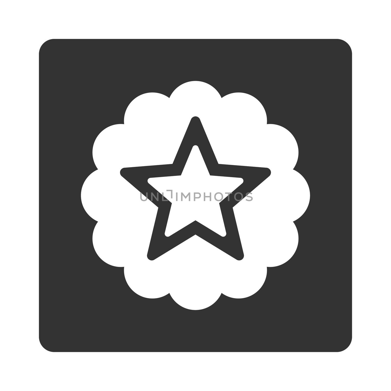 Premium icon from Award Buttons OverColor Set. Icon style is white and gray colors, flat rounded square button, white background.