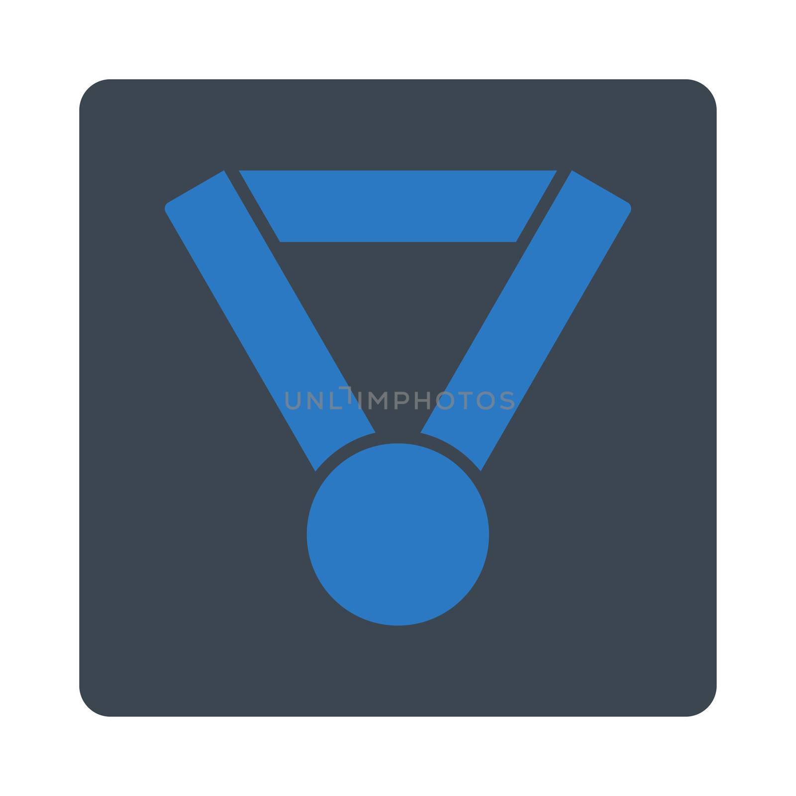 Champion award icon from Award Buttons OverColor Set. Icon style is smooth blue colors, flat rounded square button, white background.