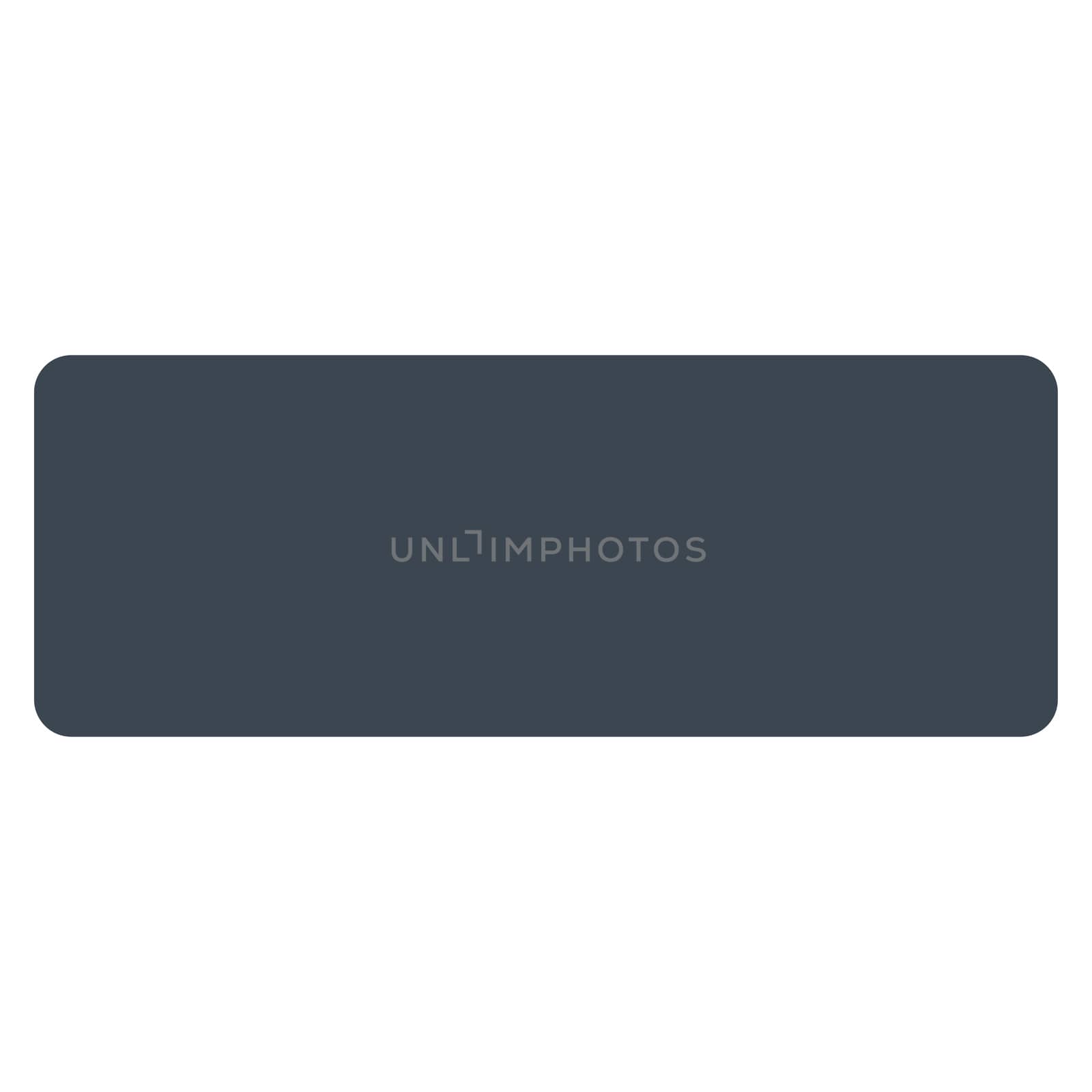 Minus icon from Primitive Set. This isolated flat symbol is drawn with smooth blue color on a white background, angles are rounded.
