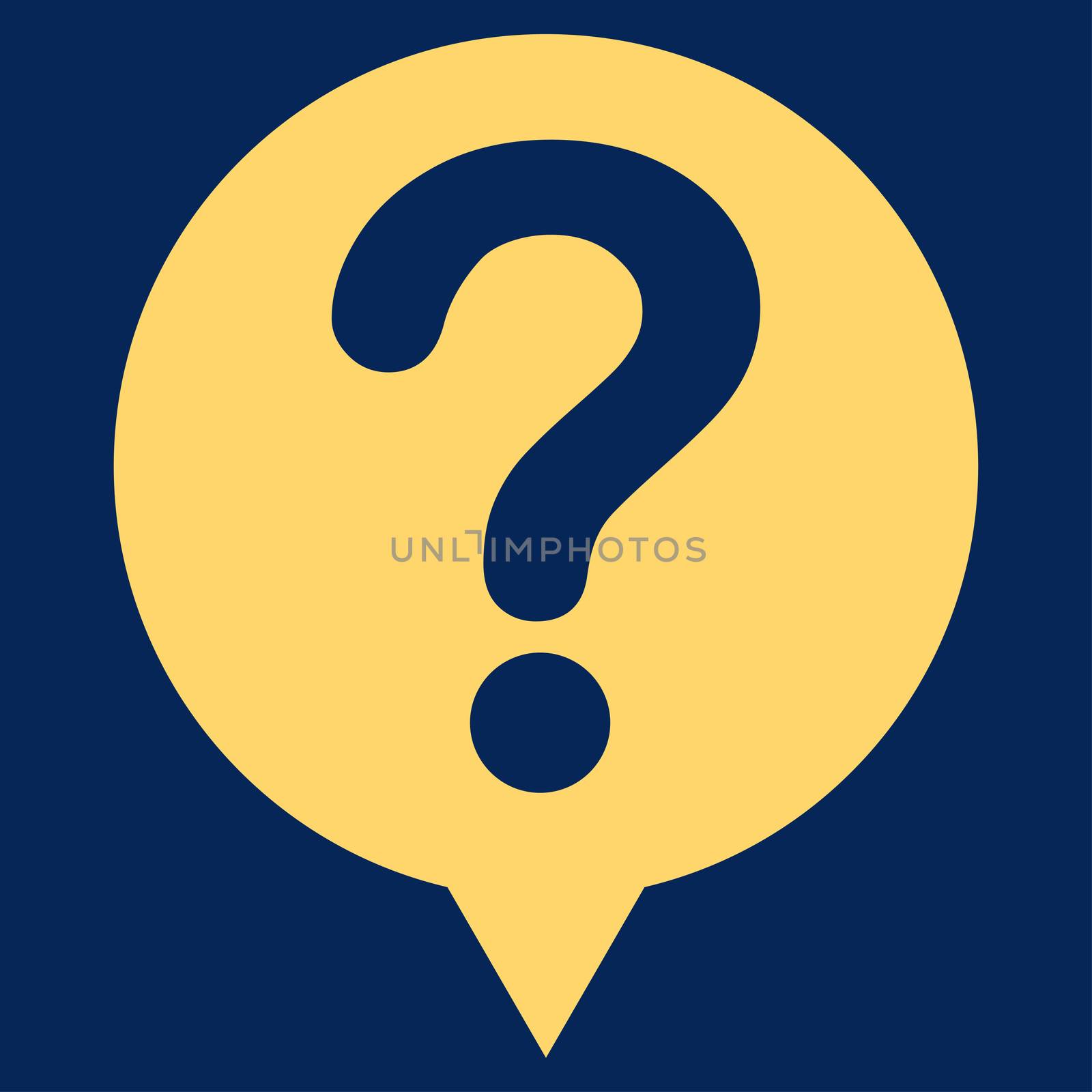 Status icon from Primitive Set. This isolated flat symbol is drawn with yellow color on a blue background, angles are rounded.