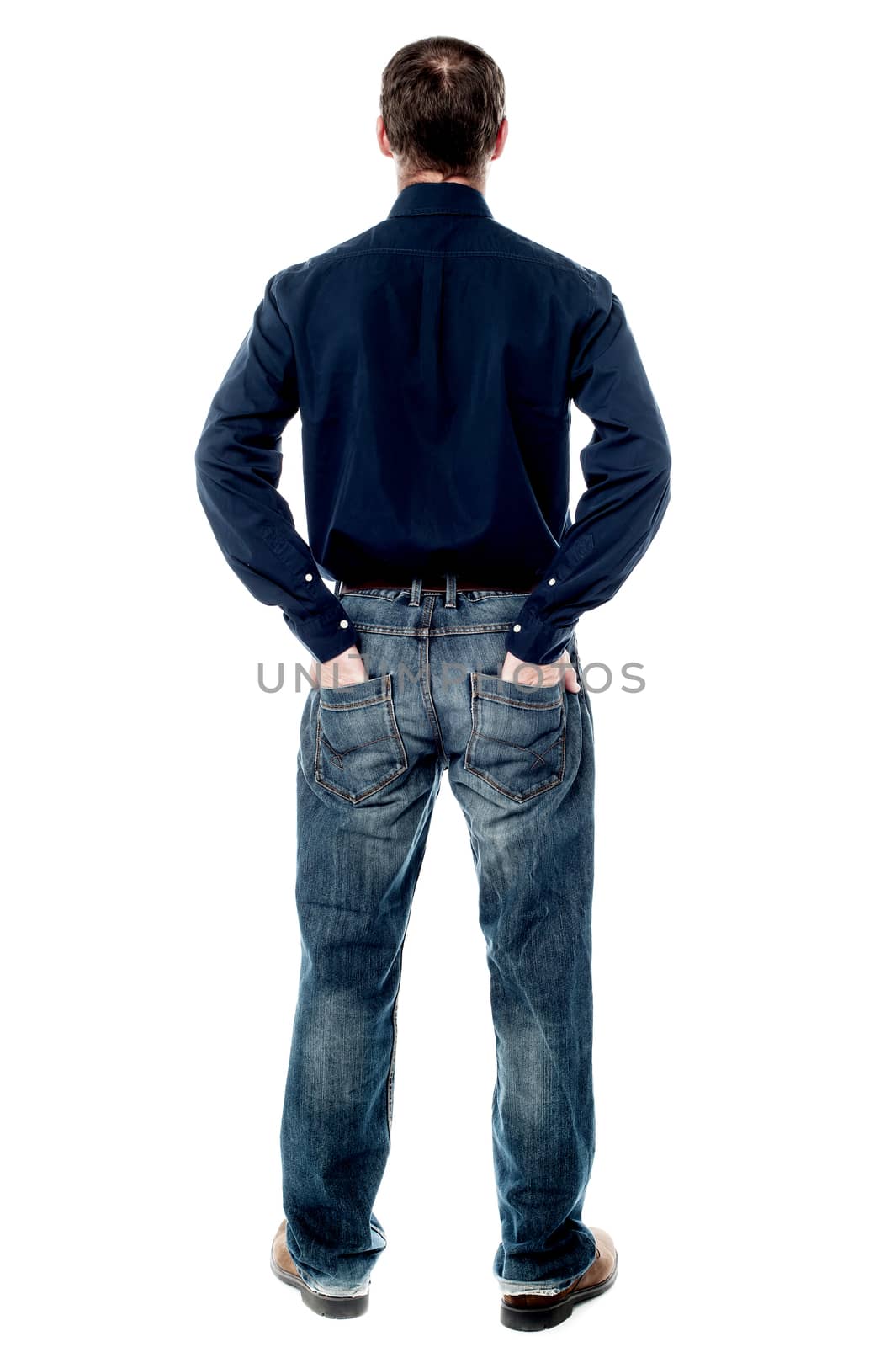 Middle aged casual man from back by stockyimages