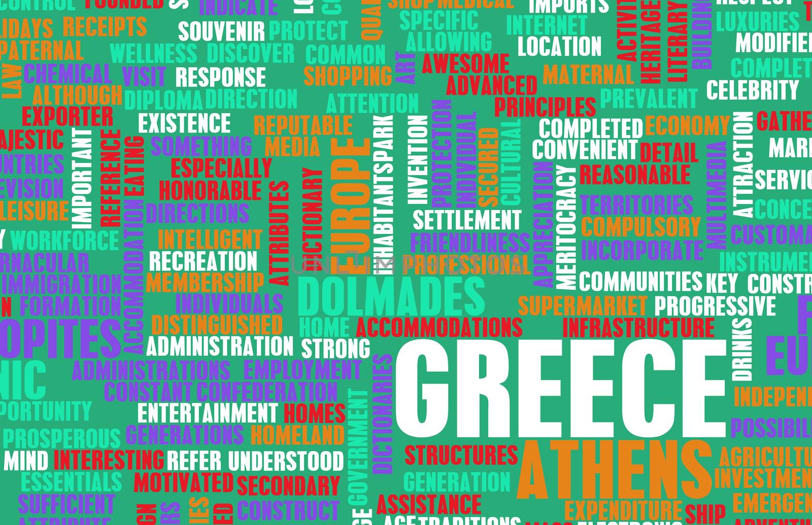 Greece as a Country Abstract Art Concept