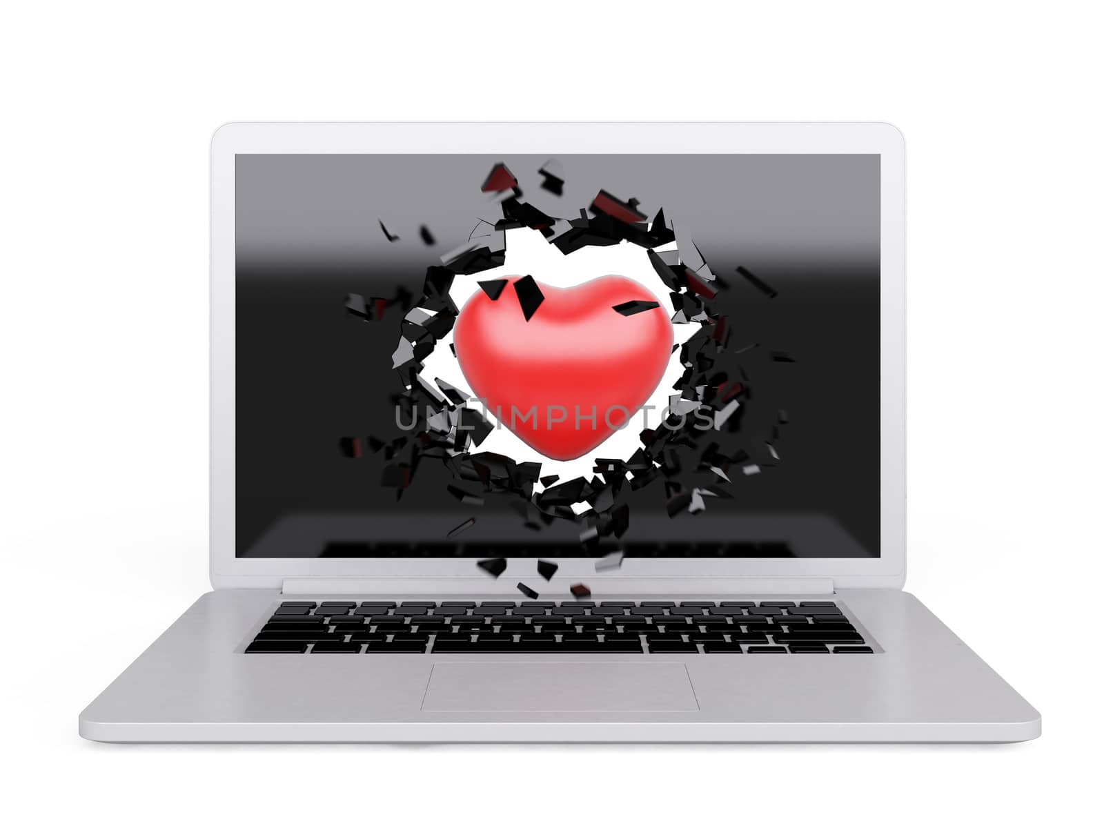 red Heart destroy laptop by teerawit