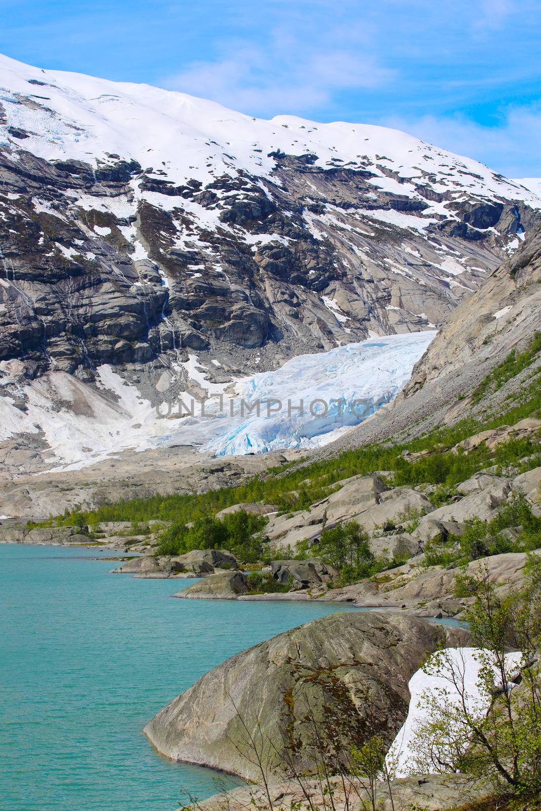View at Nigardsbreen Glacier in Jostedalsbreen National Park, Norway