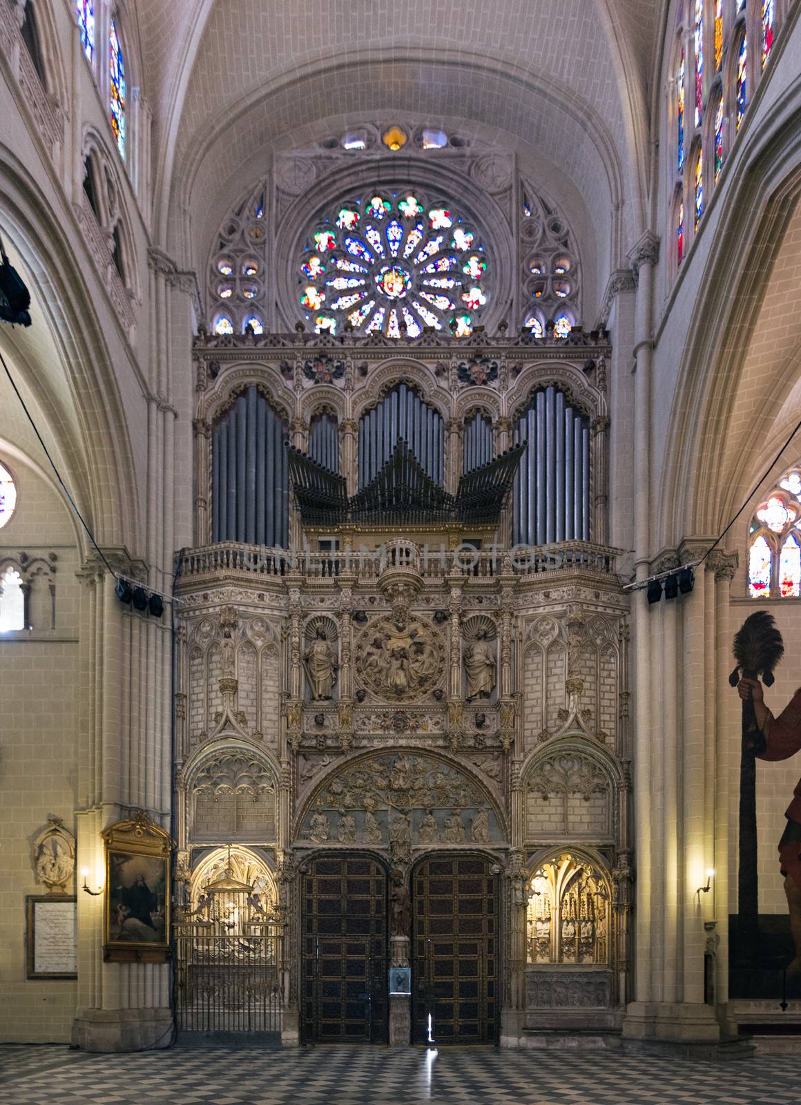 TOLEDO, SPAIN - MAY 19, 2014: Doorway and church organ of Toledo by fisfra