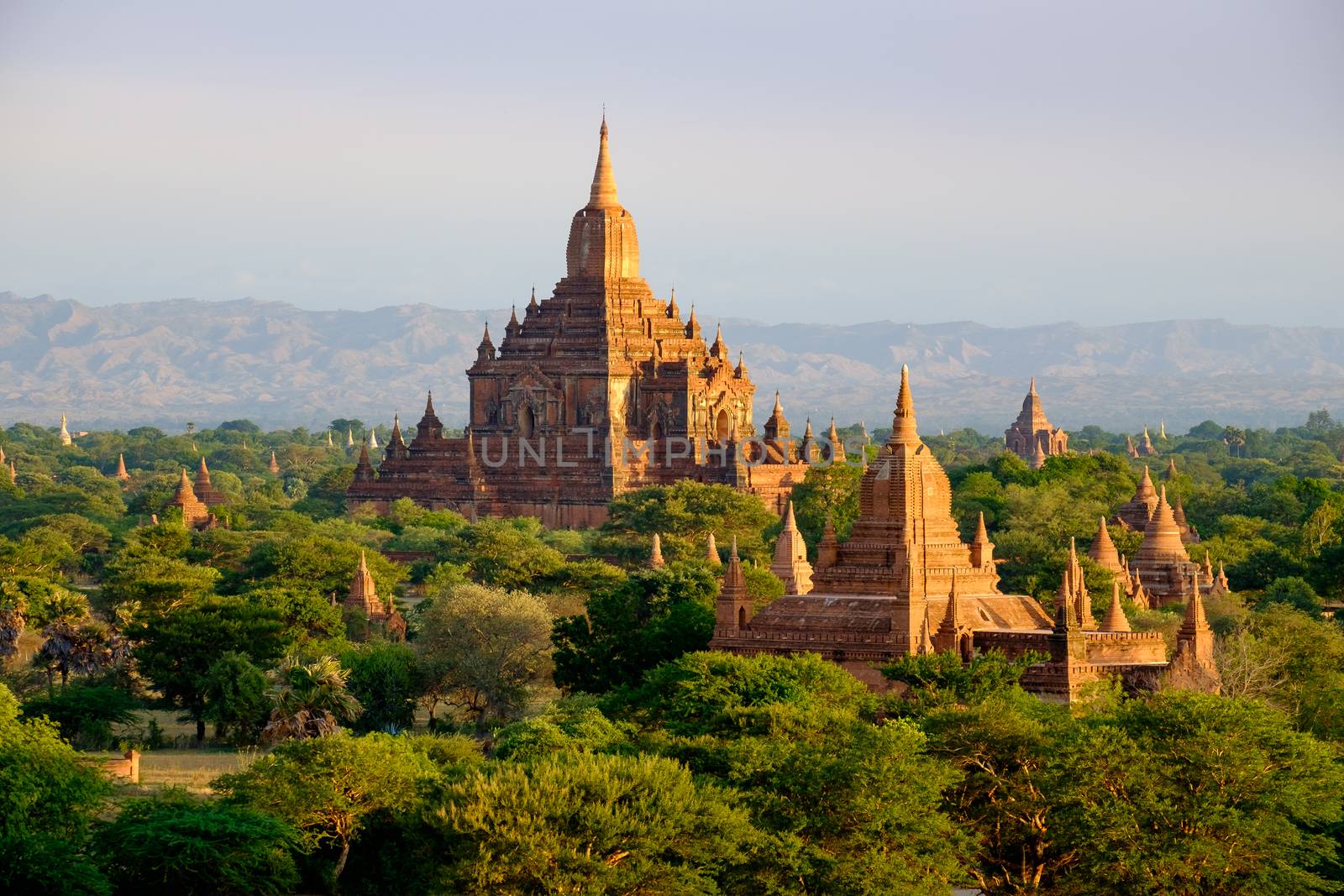 Scenic view of antient Sulamani temple at sunrise, Bagan, Myanmar by martinm303