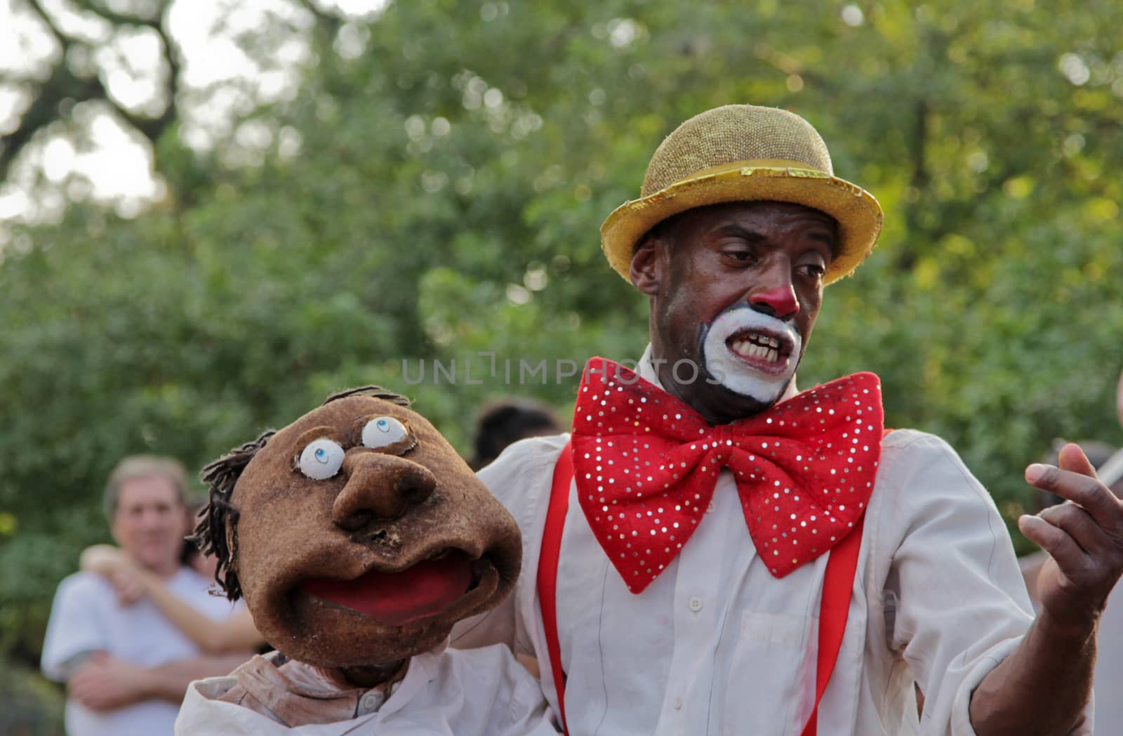 Sao Paulo, Brazil - July 18 2015: An unidentified Clown at Ibirapuera Park in Sao Paulo. 