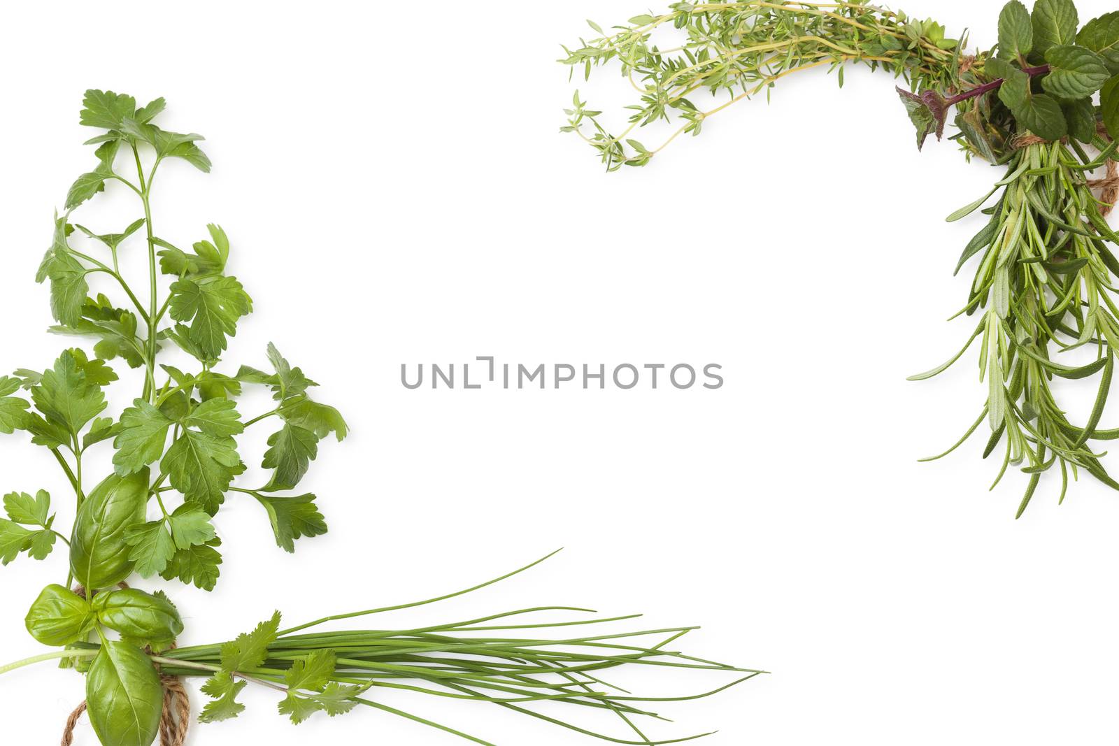 Culinary herbs background with copy space. by eskymaks