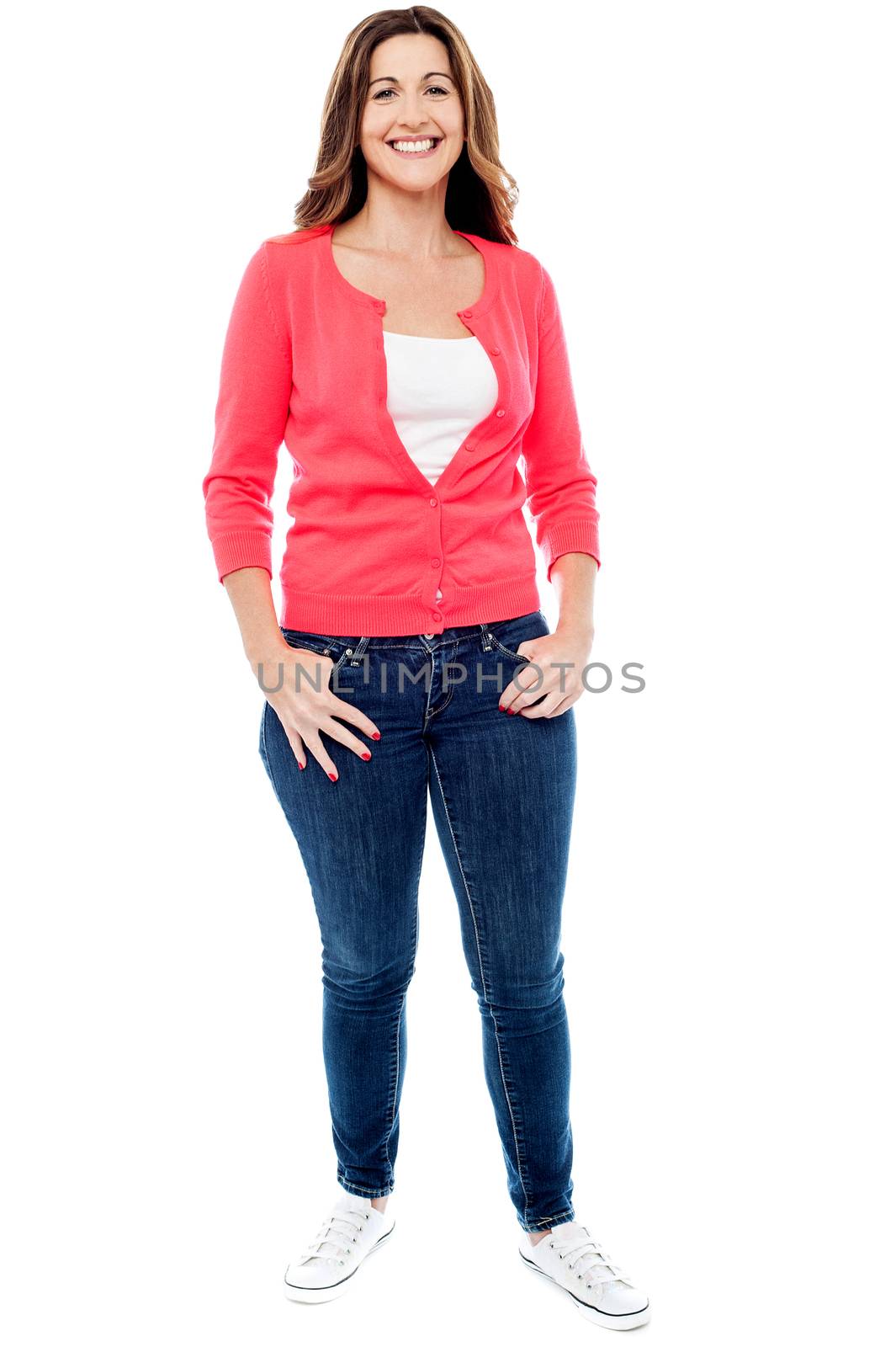 Full length image of a stylish middle aged woman