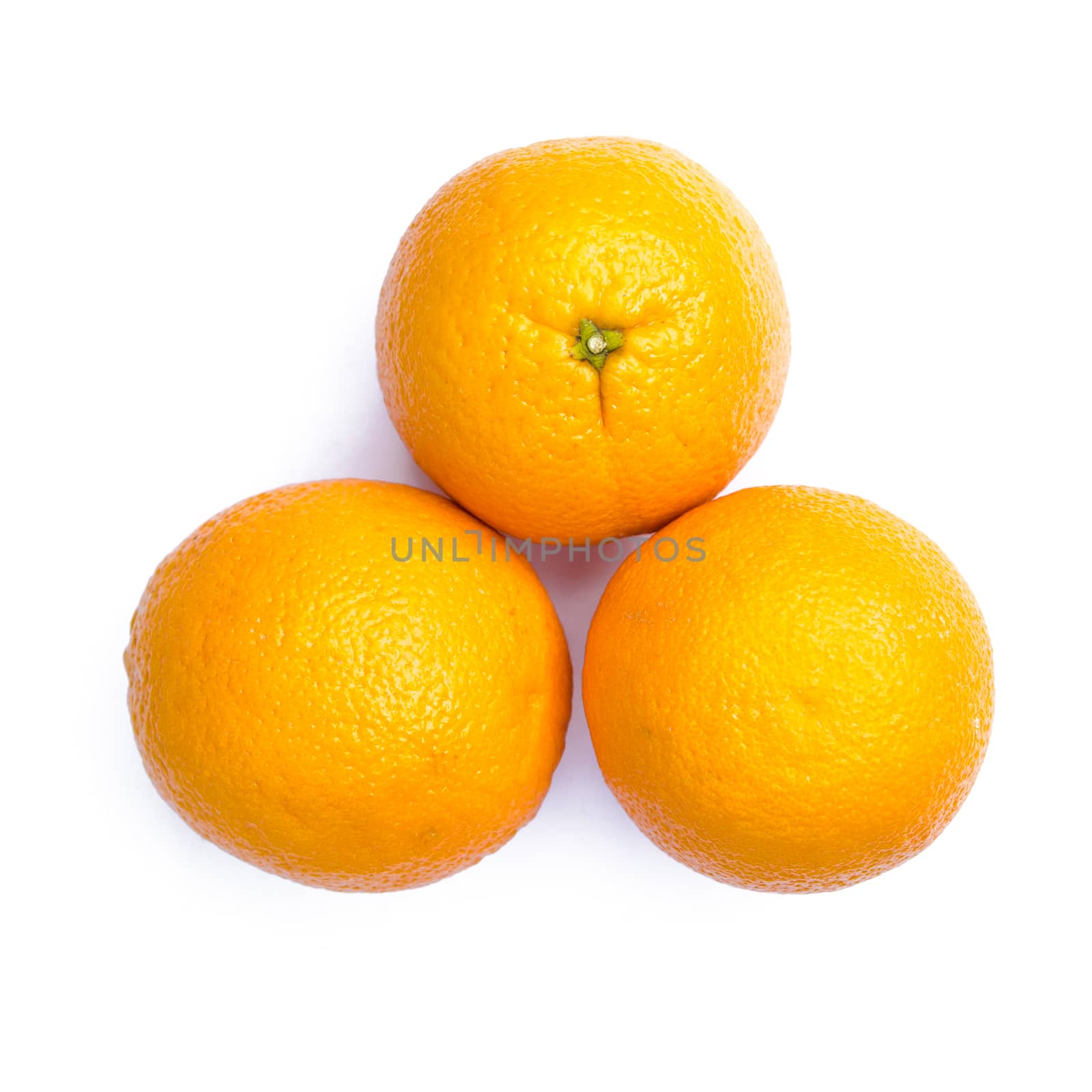 Orange fruit on white background.
