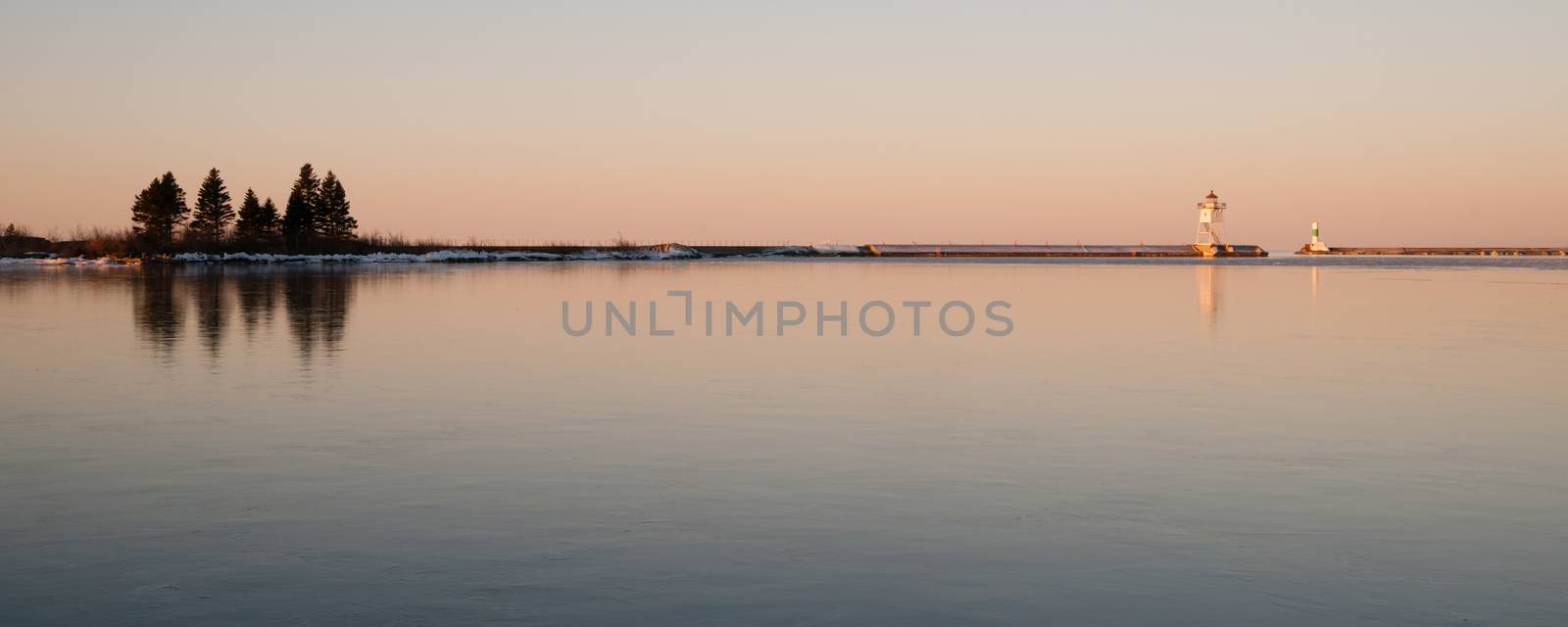 Morning Light Harbor Grand Marais Lighthouse Lake Superior Minne by ChrisBoswell
