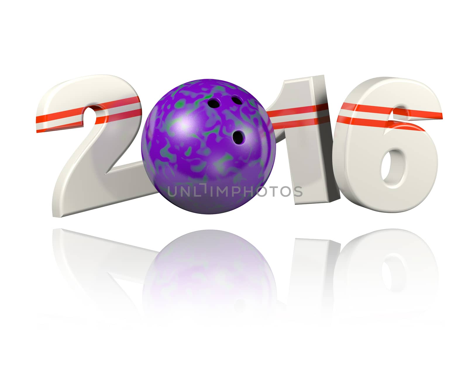 Bowling 2016 design with a White Background