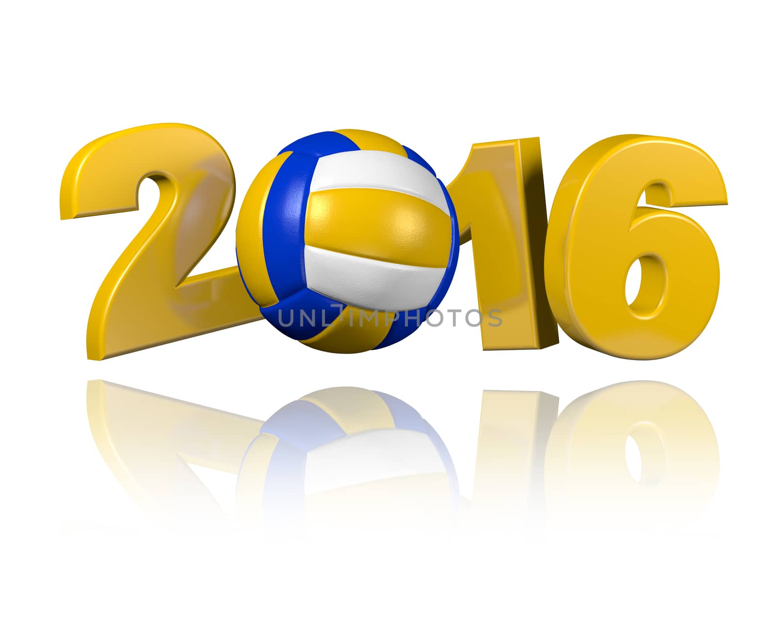 Beach Volleyball 2016 design with a White Background
