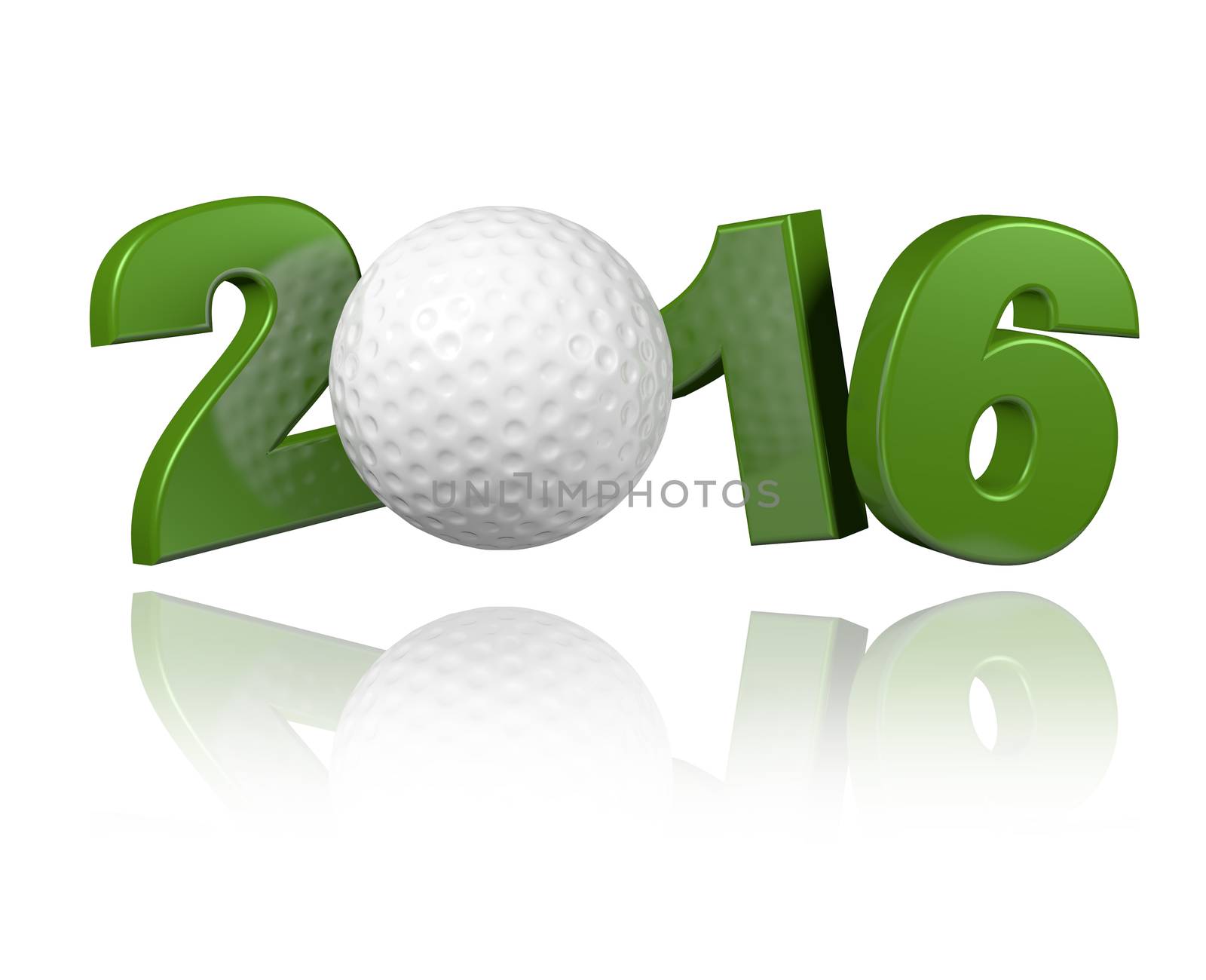 Golf 2016 design with a White Background
