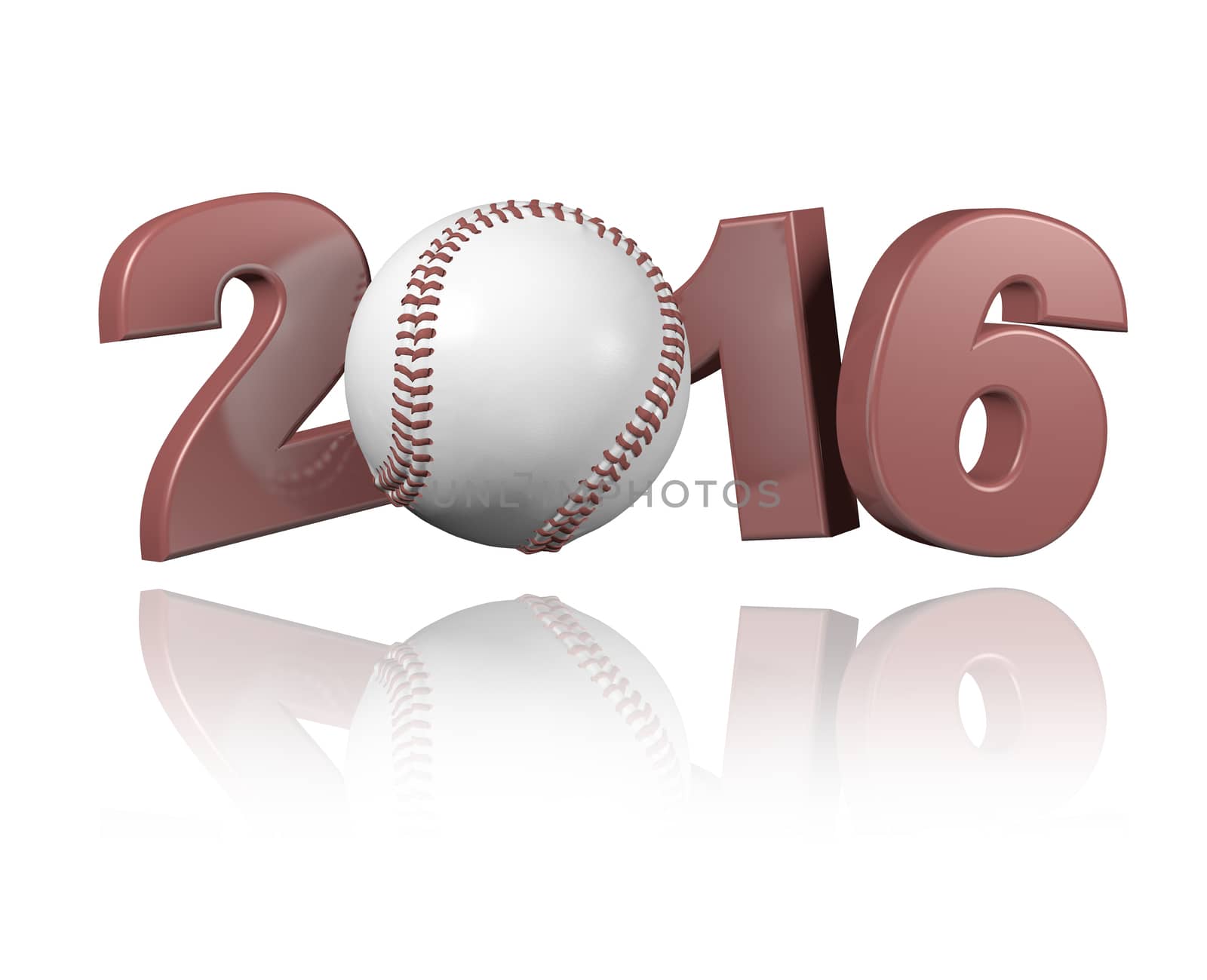 Baseball 2016 design with a white Background